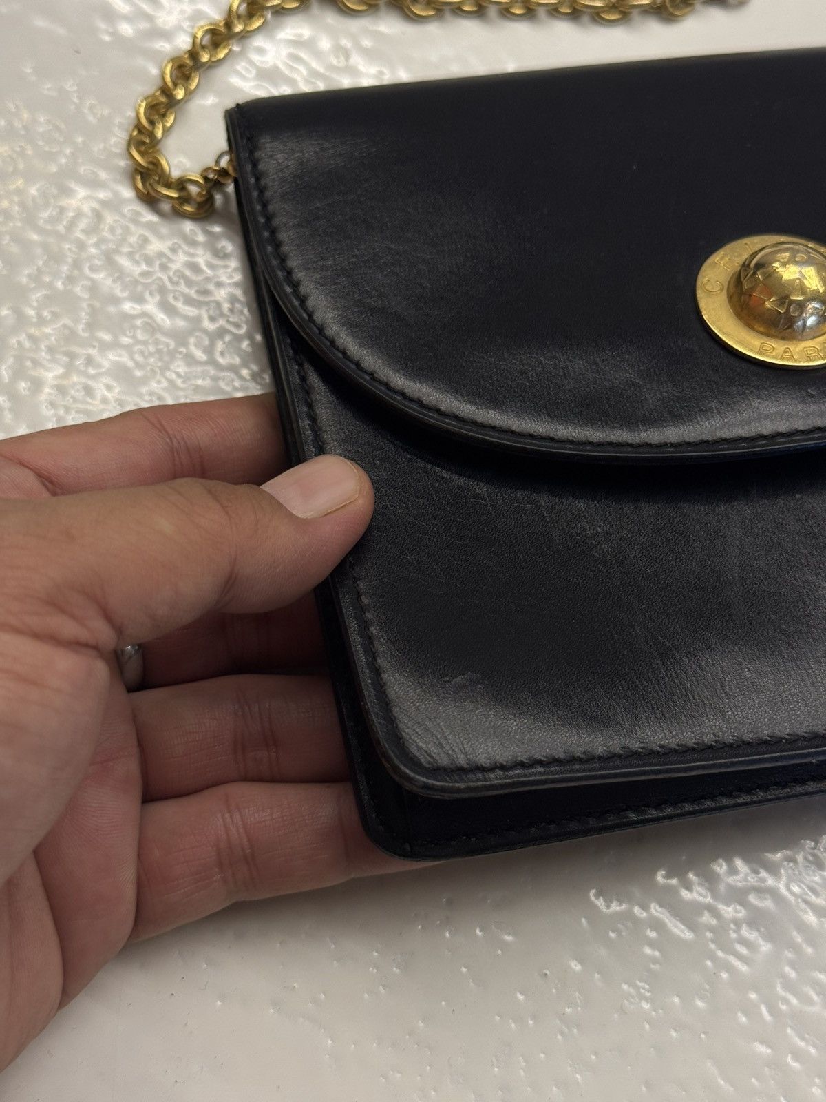 Celine × Vintage Vintage Celine black leather chain cross body bag Size ONE SIZE - 9 Thumbnail