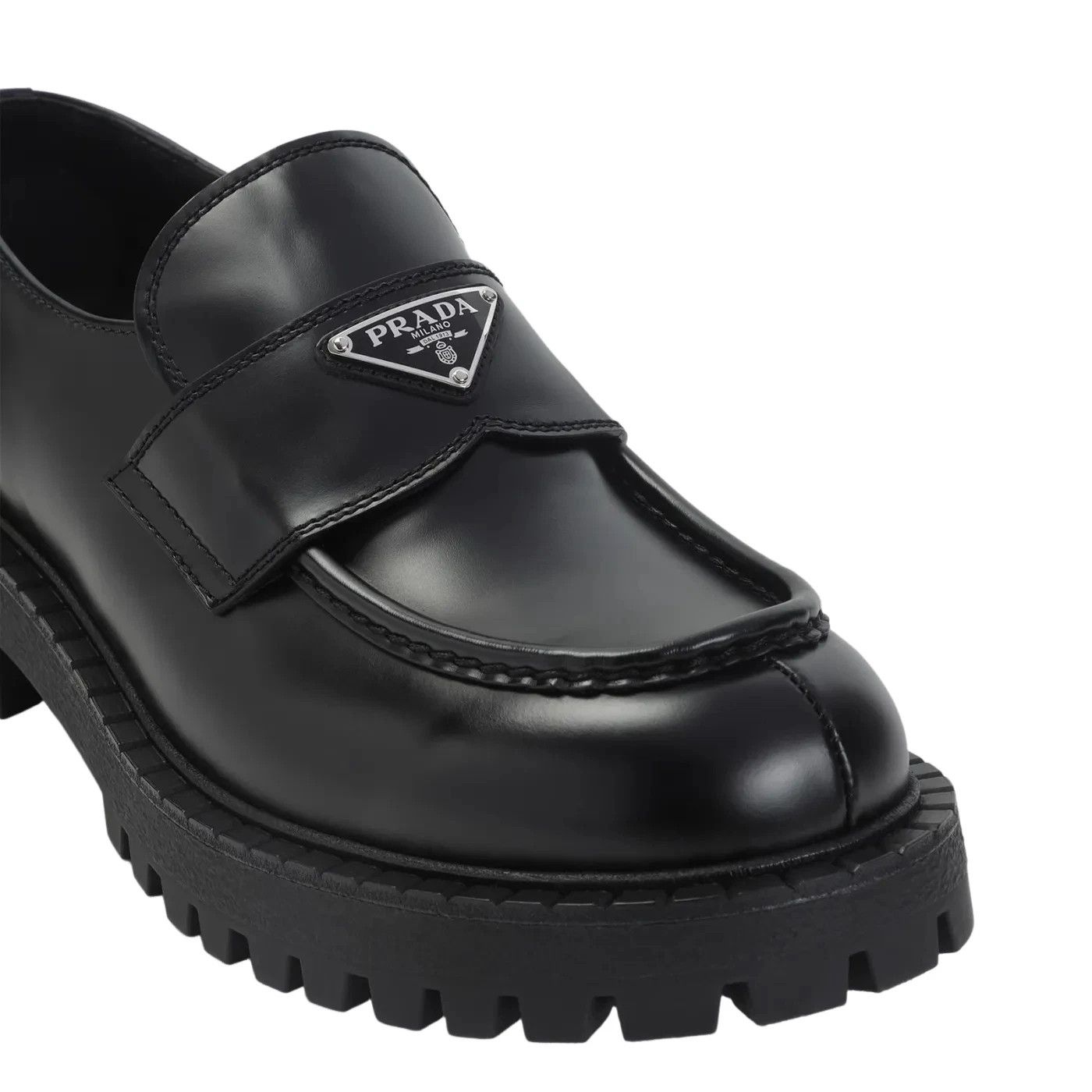 Prada PRADA Black Brushed Leather Loafers New & Authentic Size US 11 / EU 44 - 4 Thumbnail