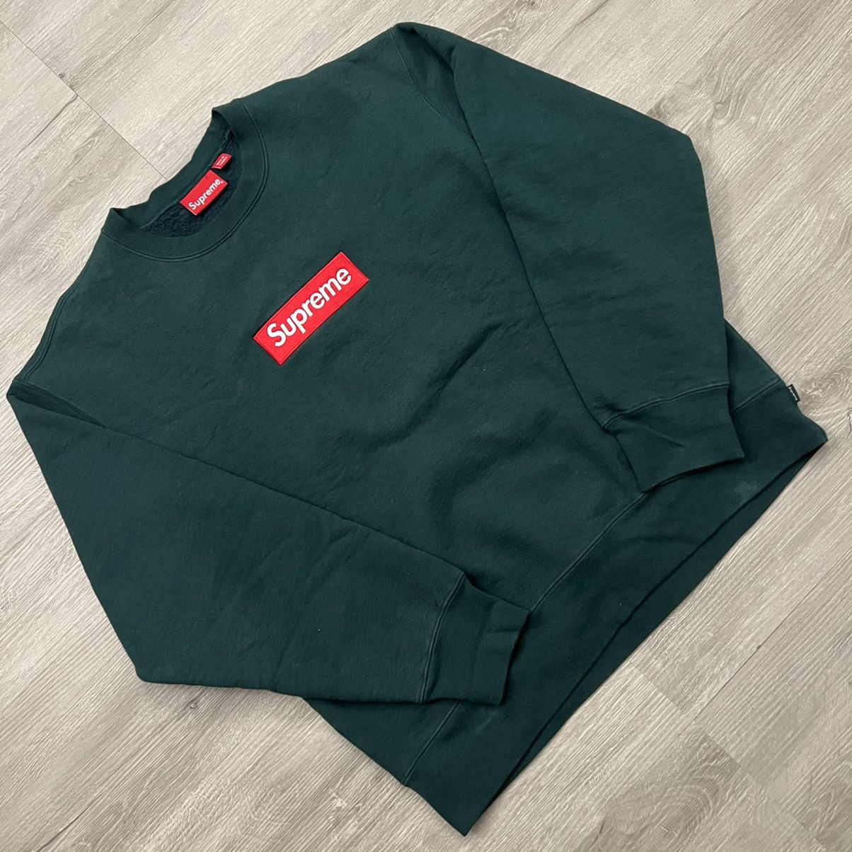 Supreme Supreme box logo crewneck sweatshirt forest green | Grailed