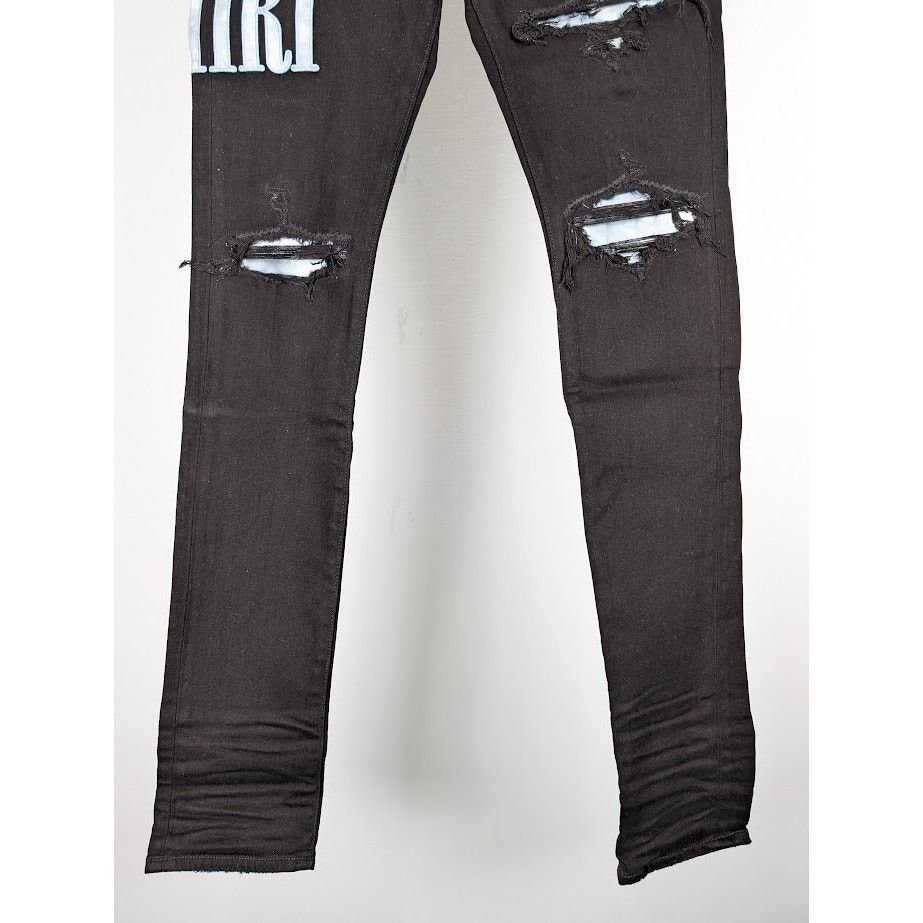 Amiri o1rshd1 Tie Dye Core Logo Jeans in Black Size US 33 - 4 Thumbnail