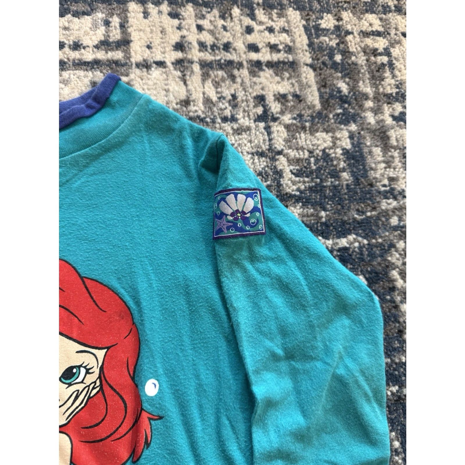 Disney VINTAGE Disney The Little Mermaid Long Sleeve T Shirt 5-6 Girls Teal Cotton Blend 1990s Sportswear/Beach Movie Promo Size US S / EU 44-46 / 1 - 3 Thumbnail