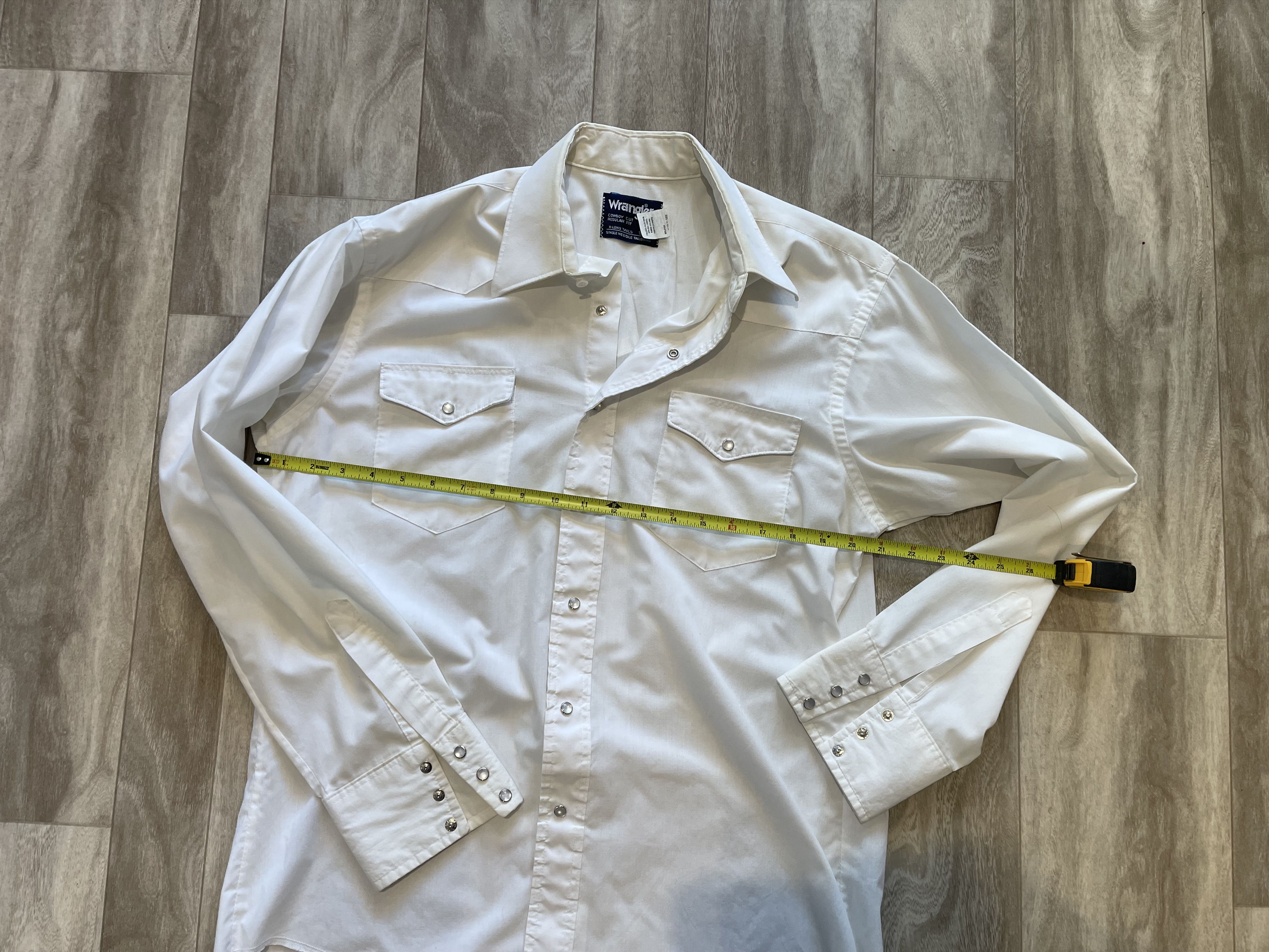 Vintage Wrangler Western Pearl Snap Shirt Made in USA White SzM Size US M / EU 48-50 / 2 - 6 Thumbnail
