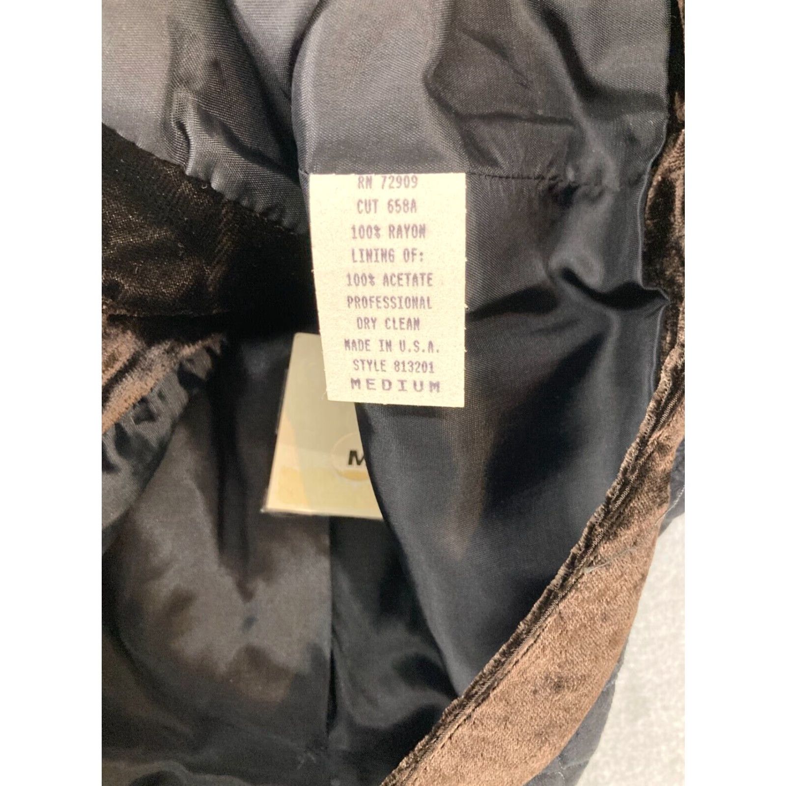 Velvet Hairston Roberson Womens Vest Medium Black Velvet Button USA Made NWT Size M / US 6-8 / IT 42-44 - 6 Thumbnail