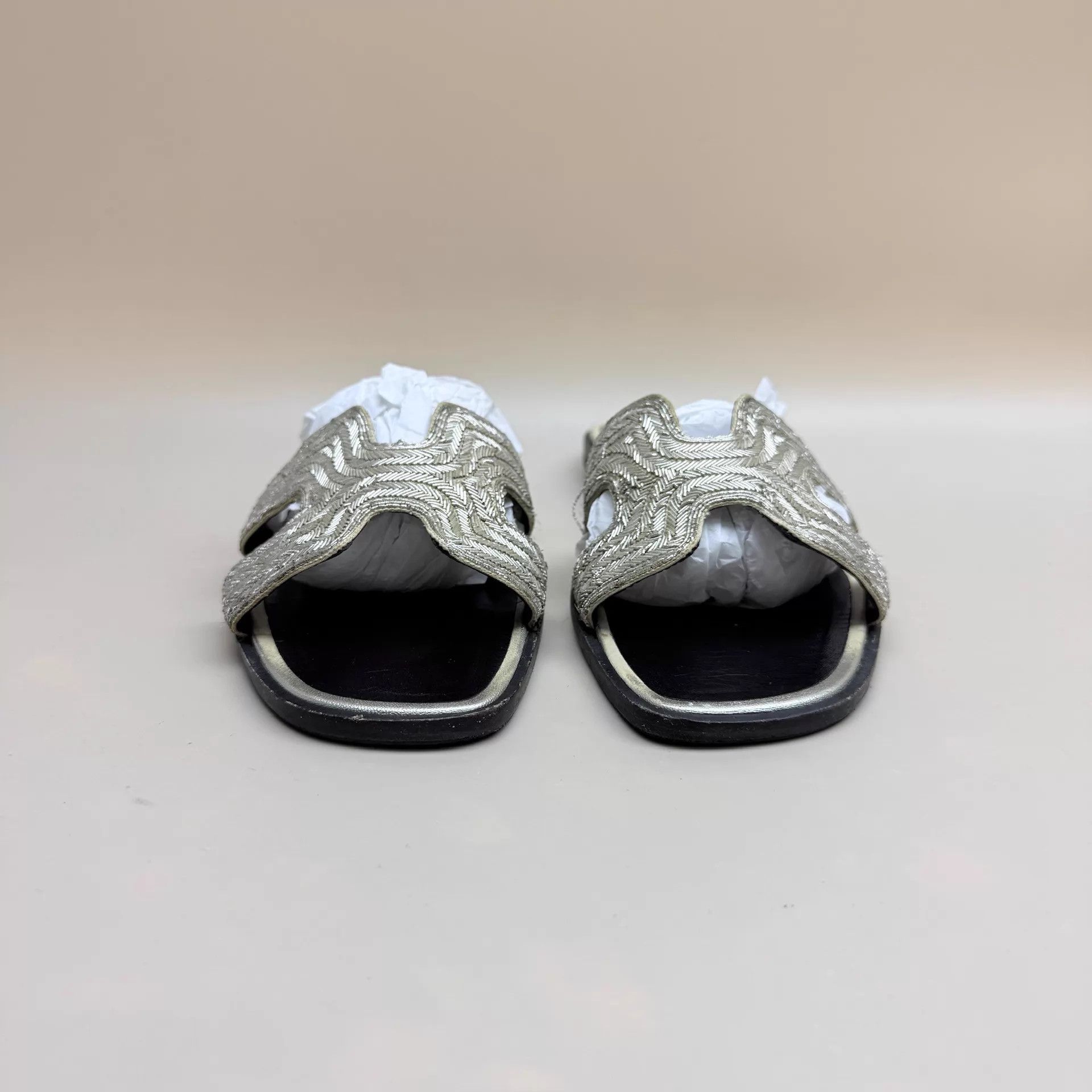Hermes Hermes Gold Woven H Slippers 36 99 New Size US 5.5 / IT 35.5 - 2 Thumbnail