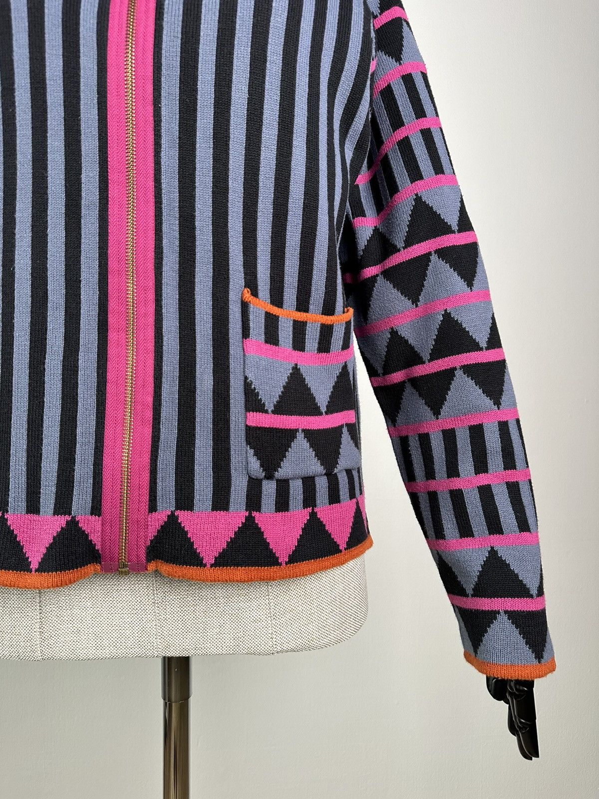 Gudrun Sjoden GUDRUN SJODEN Geometric Pattern Full Zip Cardigan Sweater Size M / US 6-8 / IT 42-44 - 7 Thumbnail