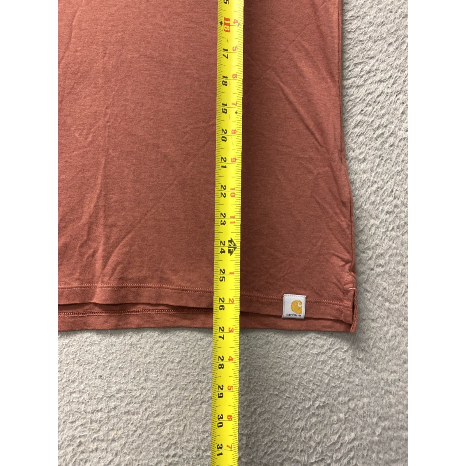 Carhartt VINTAGE Carhartt Women's T-Shirt Short Sleeve Graphic Tee Lightweigt Moss Red Medium Size 32" / US 10 / IT 46 - 7 Thumbnail