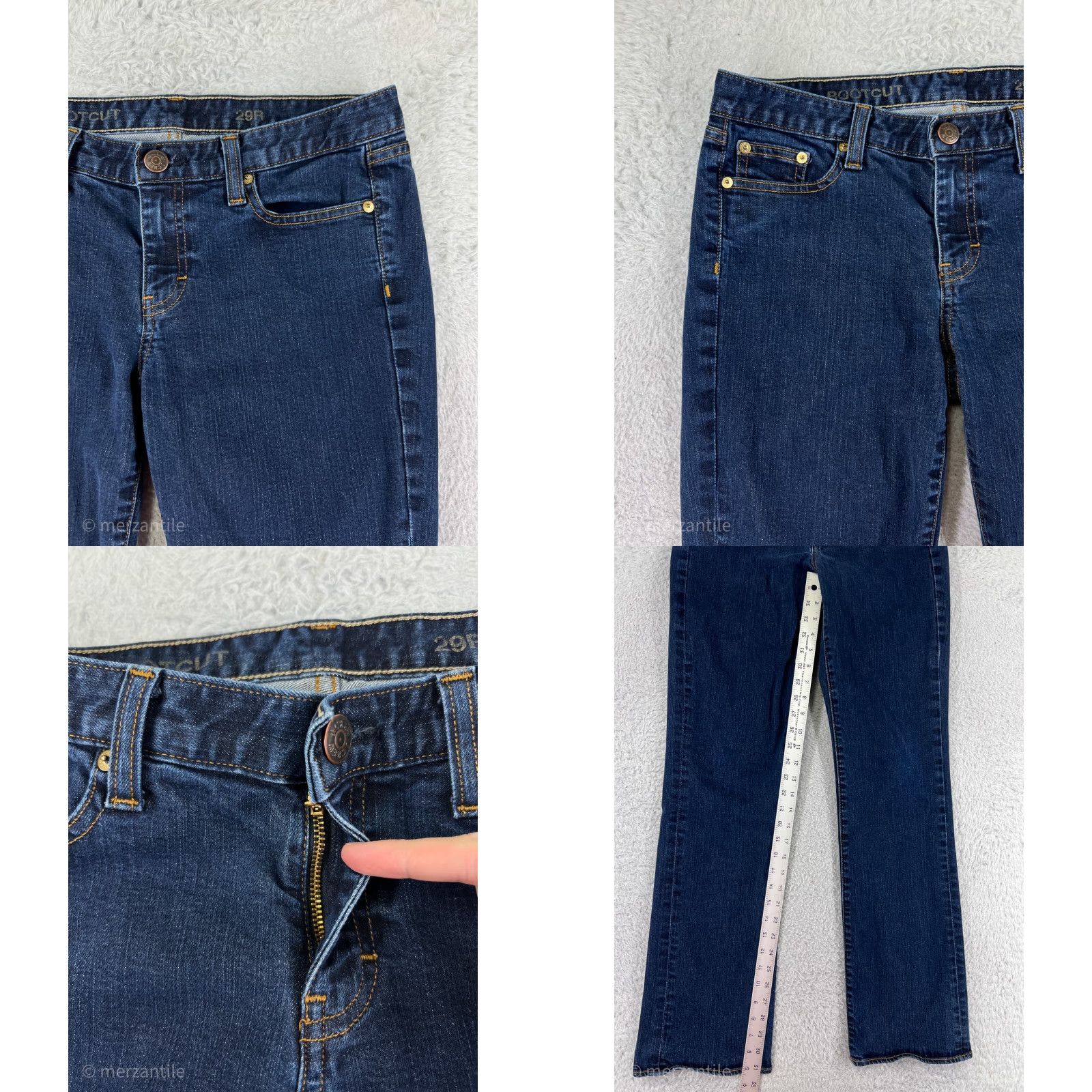 J.Crew J.Crew Jeans Womens 29 Blue Denim Bootcut Dark Wash Cotton Blend Western Shirt? Size 29" - 8 Thumbnail