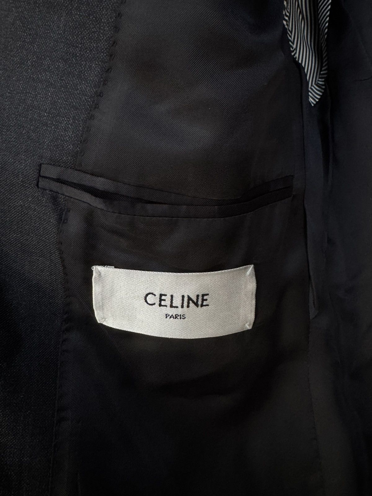 Celine Charcoal Gray Blazer Size 40R - 3 Thumbnail