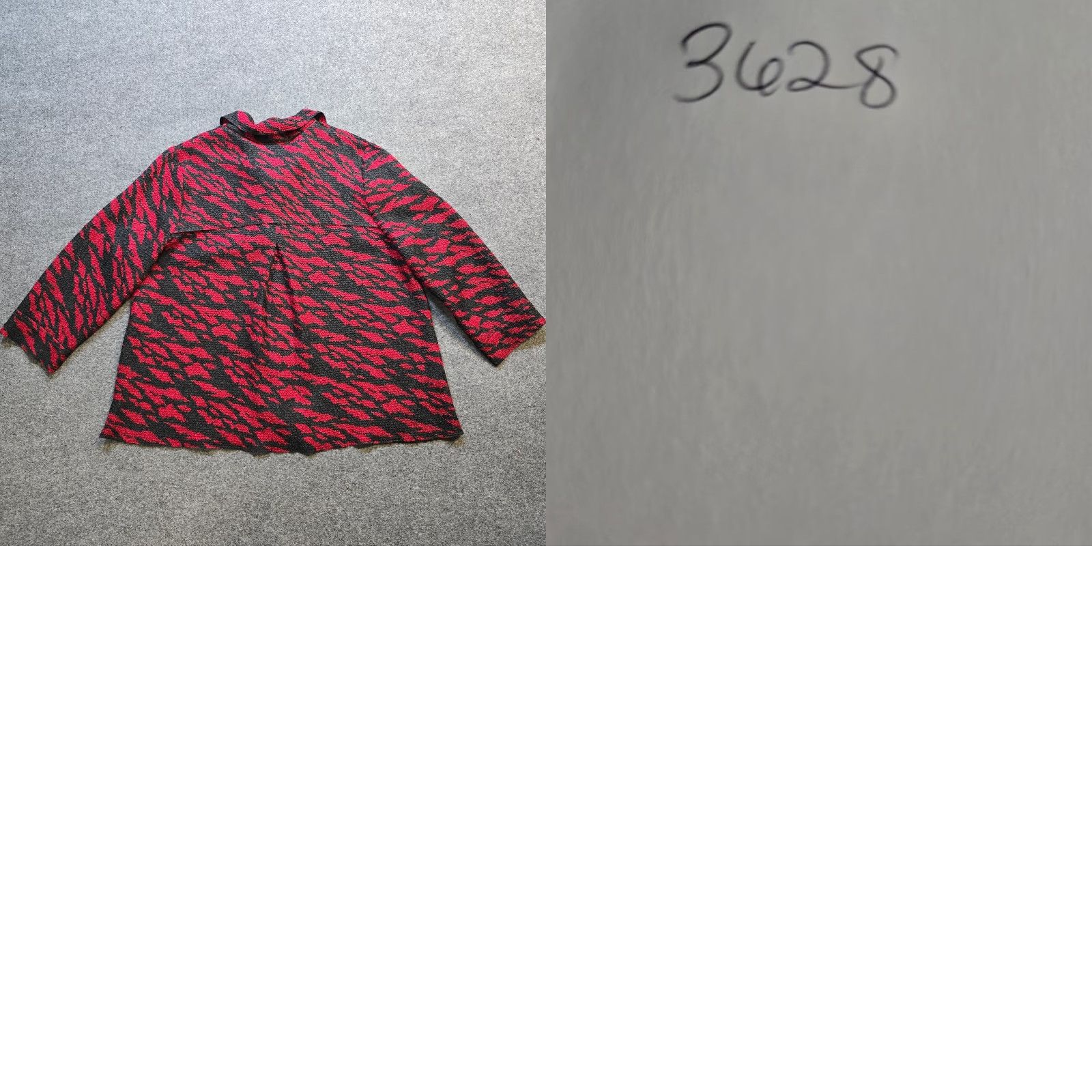 Vintage Chico's Women's Jacket XL Red Black Traveler Crepe Texture No Iron Stretchy 3/4 Sleeve Geometric Pattern Business Casual Travel Jacket Size XL / US 12-14 / IT 48-50 - 8 Thumbnail