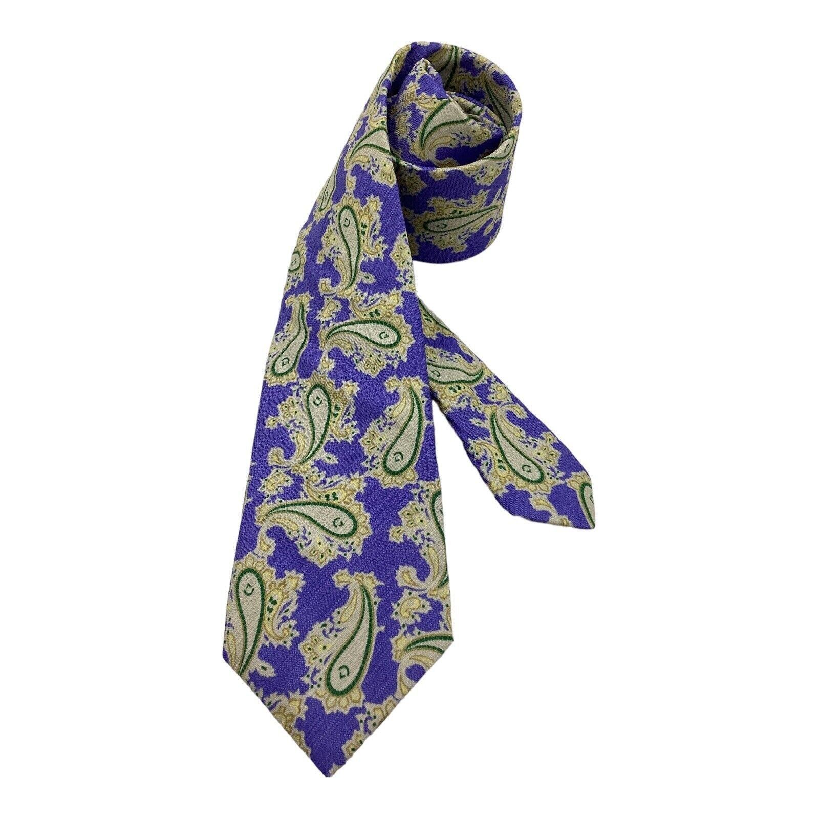 Charles Tyrwhitt CHARLES TYRWHITT Purple Paisley Luxury Silk Tie Hand Made In Size ONE SIZE - 1 Thumbnail