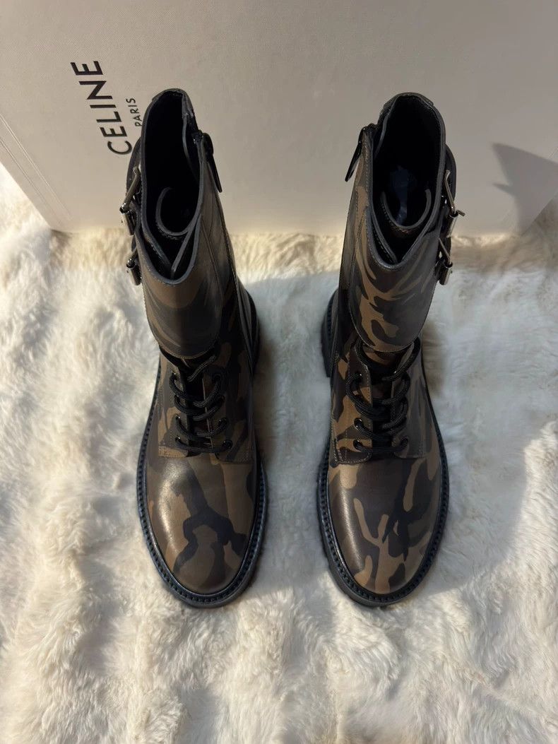Celine CELINE Camouflage double buckle military boots combat boot Size US 9 / EU 42 - 4 Thumbnail