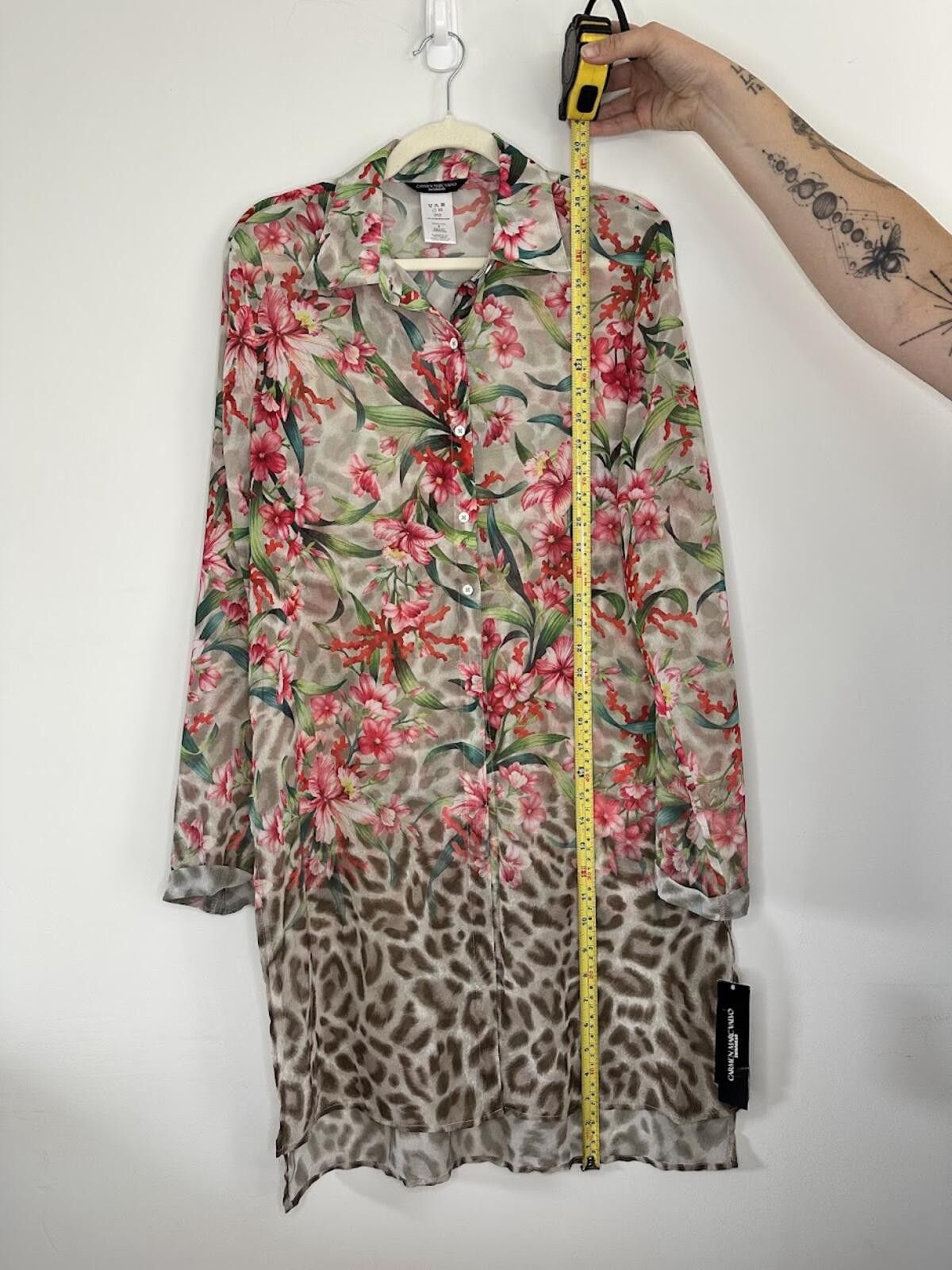 Other BNWT Carmen Marc Valvo Long-Sleeve Tunic Coverup - Sz. M Size ONE SIZE - 6 Thumbnail