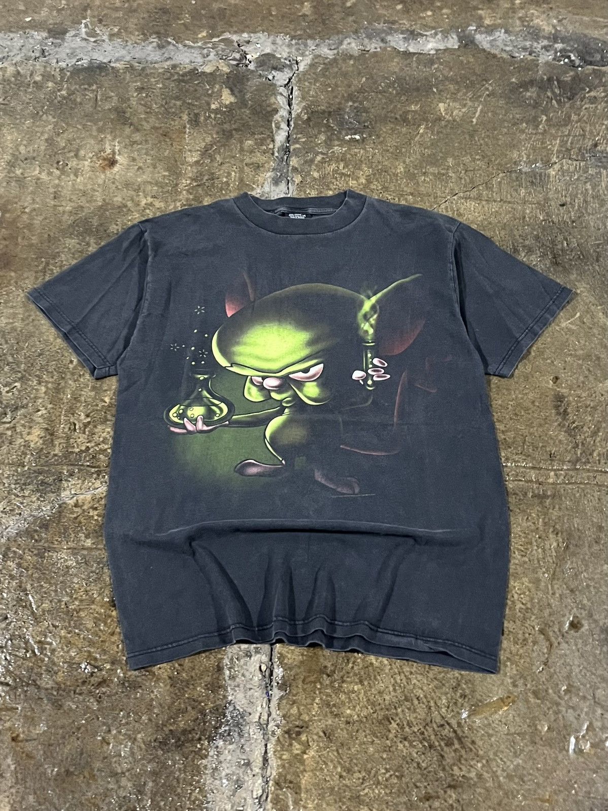Crazy Vintage 90s Pinky And The Brain Cartoon Tee Shirt