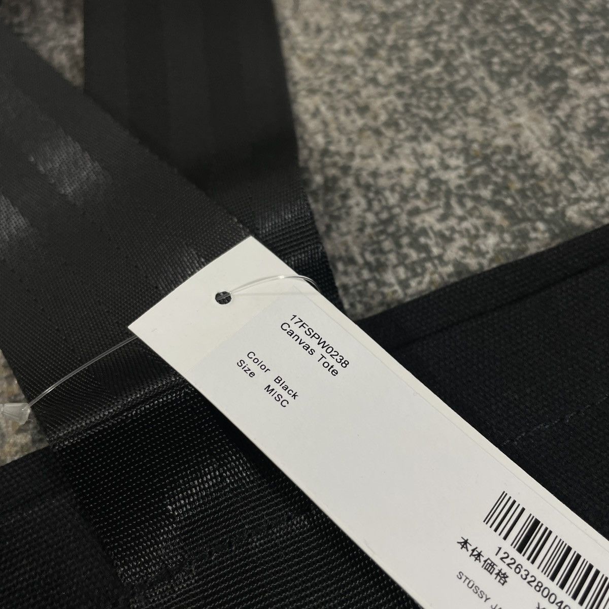Stussy STUSSY TOTE BAG CANVAS LOGO - BLACK Size ONE SIZE - 4 Thumbnail