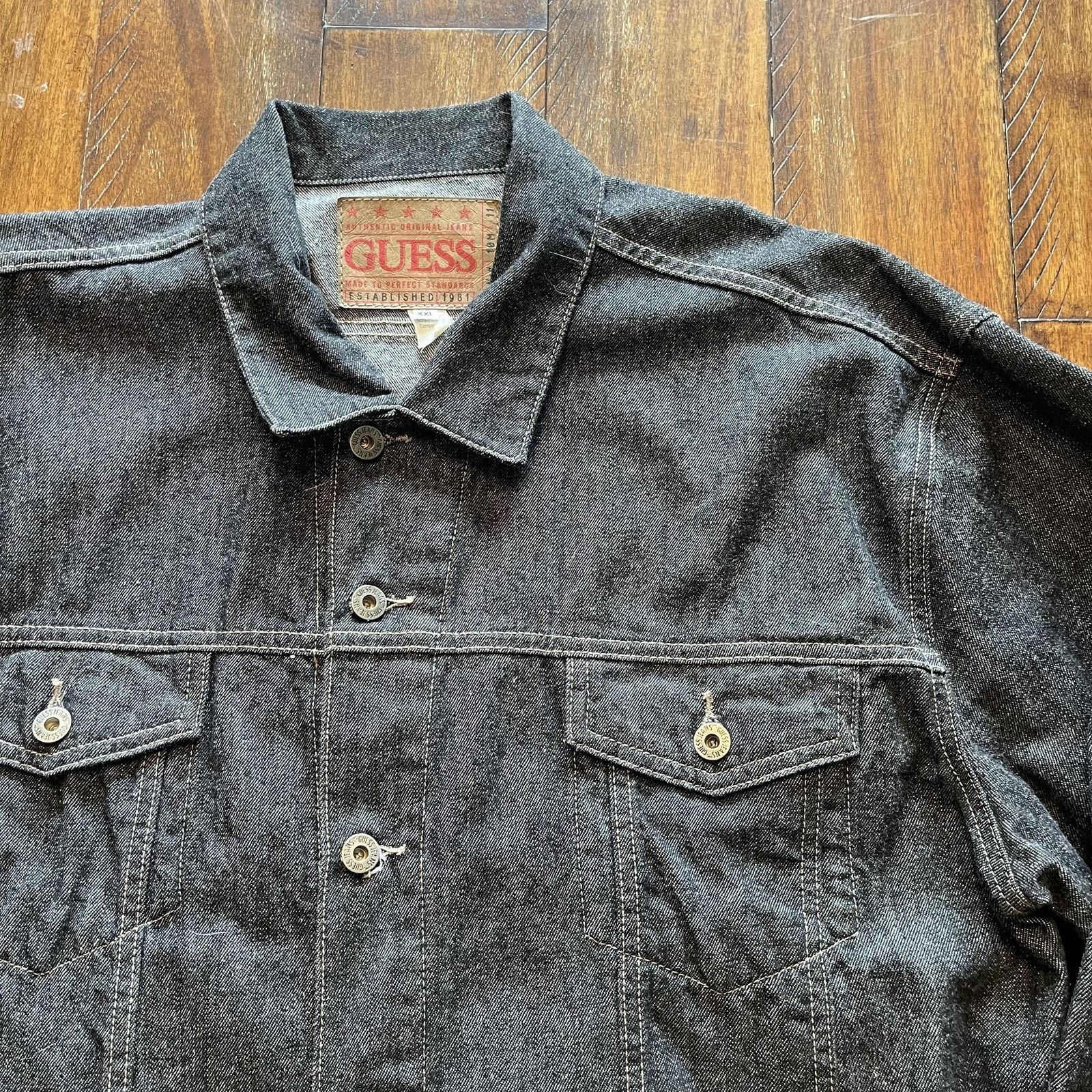 Guess Guess Jeans Jacket Mens 2XL Denim Trucker Original XXL Size US XXL / EU 58 / 5 - 4 Thumbnail