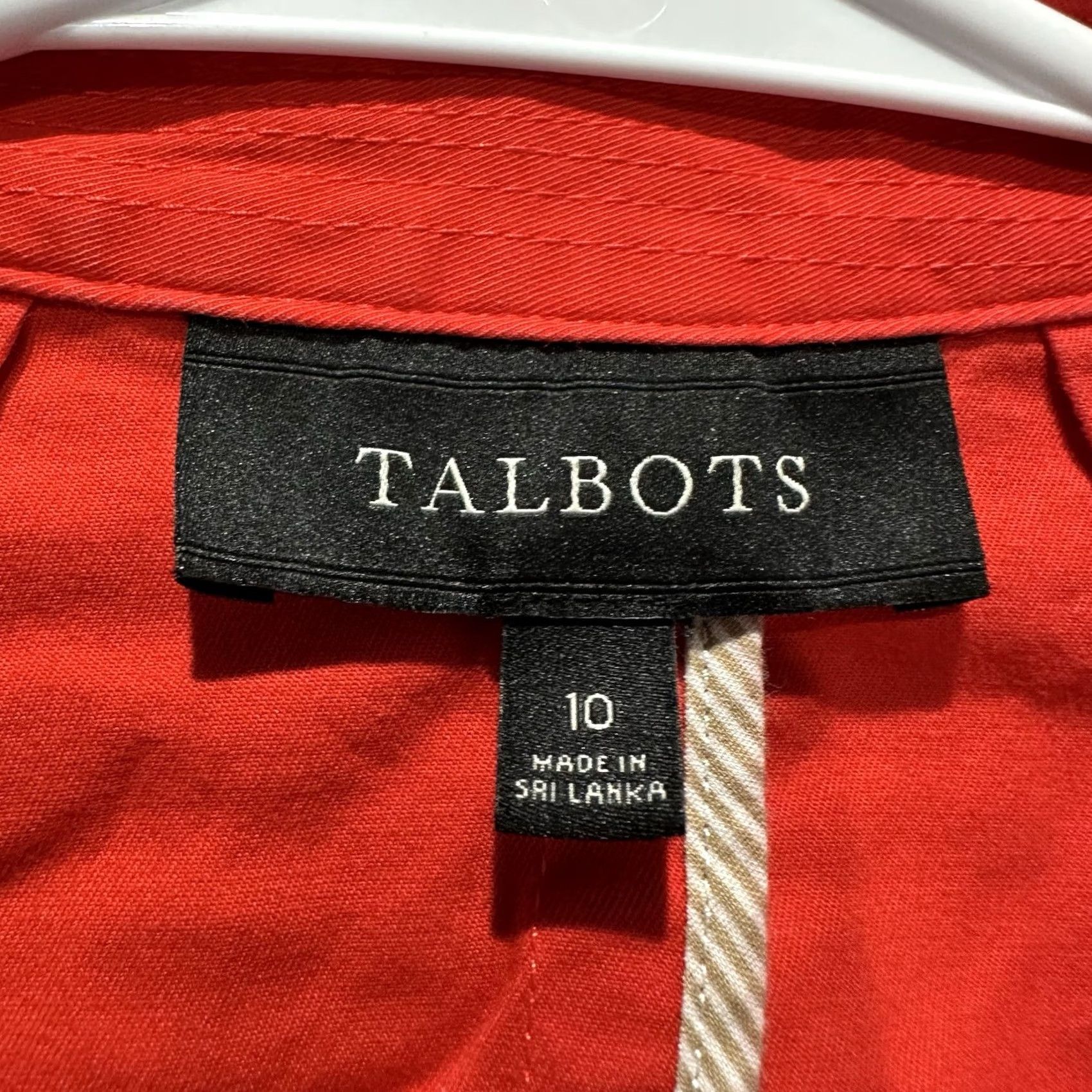 Talbots Talbots Blazer Womens Size 10 Red Two Button Cotton Blend Office Casual EUC Shirt Jacket Blazer Size L / US 10 / IT 46 - 4 Thumbnail