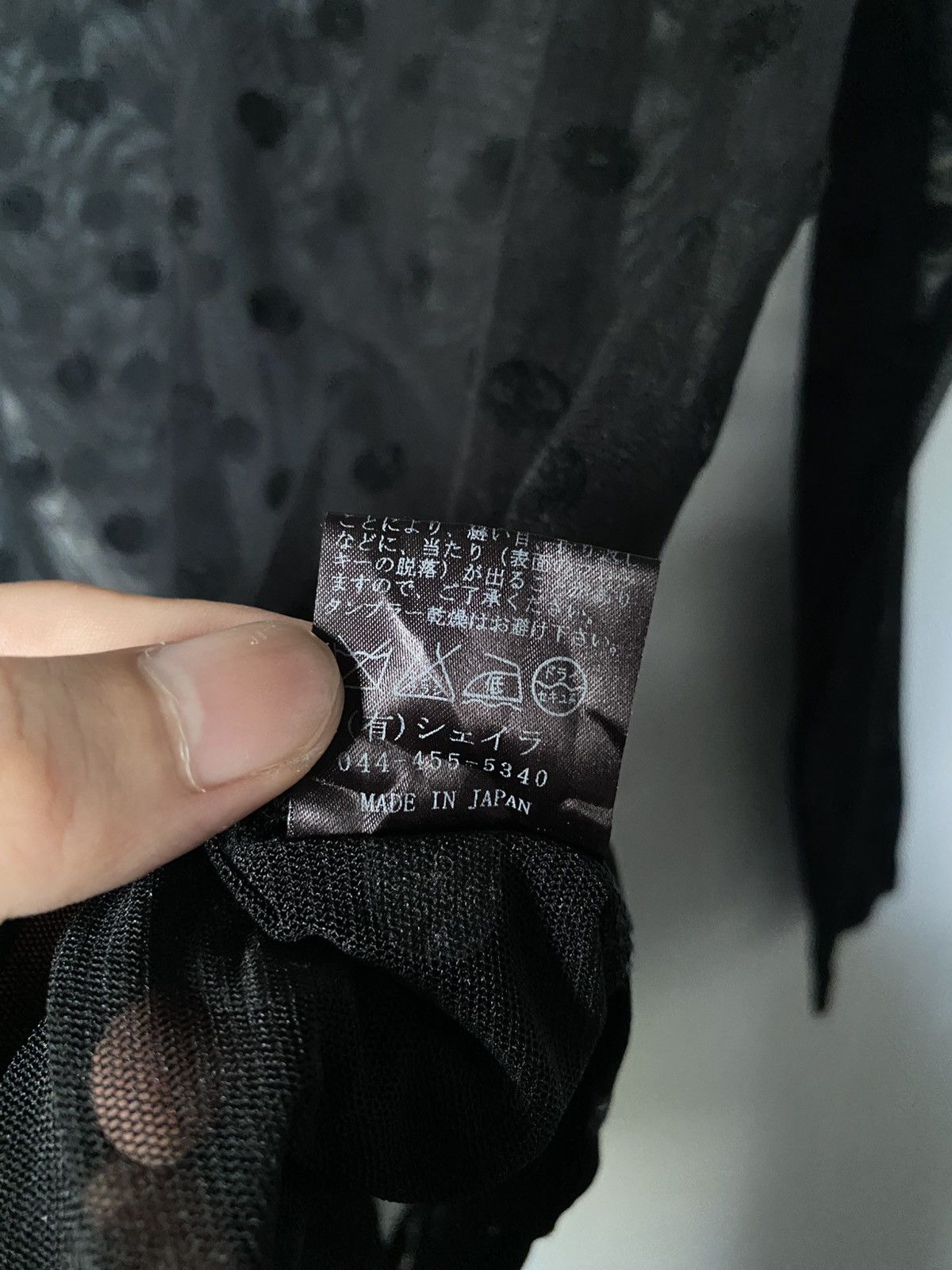 If Six Was Nine × Japanese Brand Midwest Fishnet Mesh Polkadot Longsleeve Size US M / EU 48-50 / 2 - 6 Thumbnail