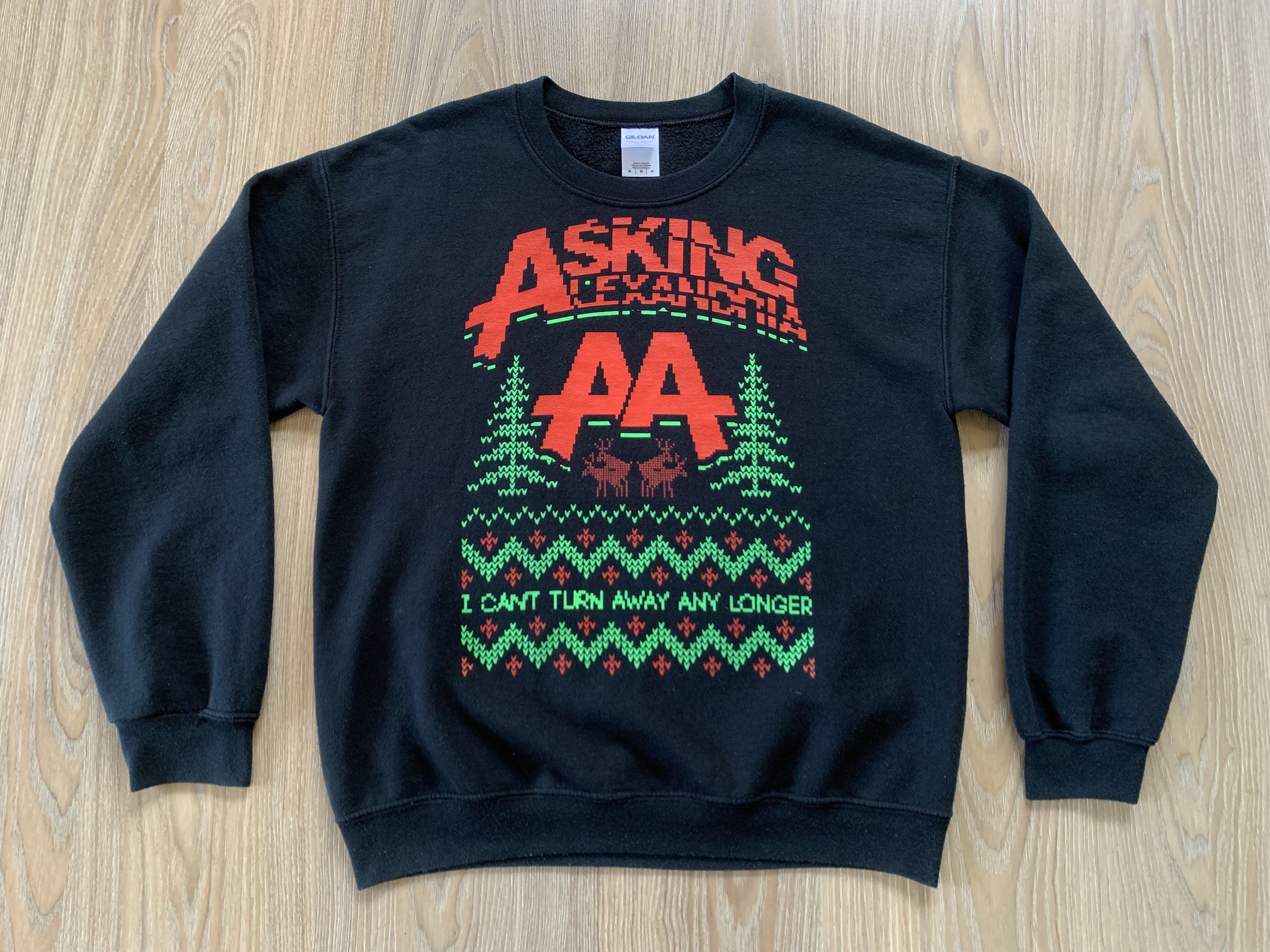 Gildan Vintage Asking Alexandria Christmas Parody Sweatshirt Size US M / EU 48-50 / 2 - 2 Thumbnail