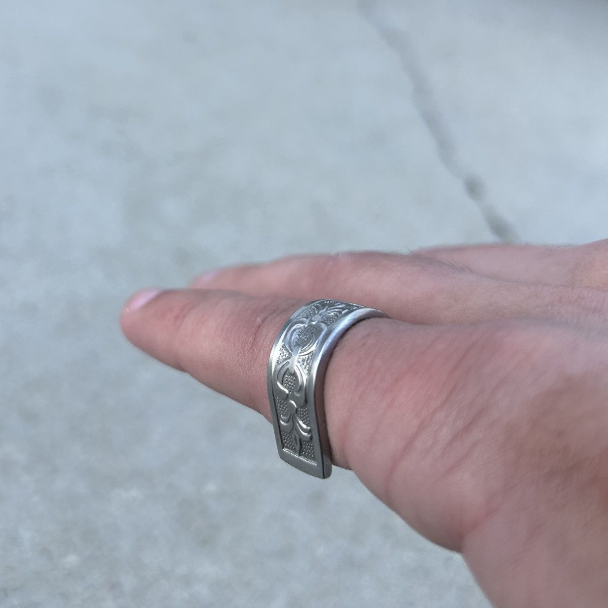 Vintage Drop Edge 1/1 Silver Ring Size ONE SIZE - 7 Thumbnail