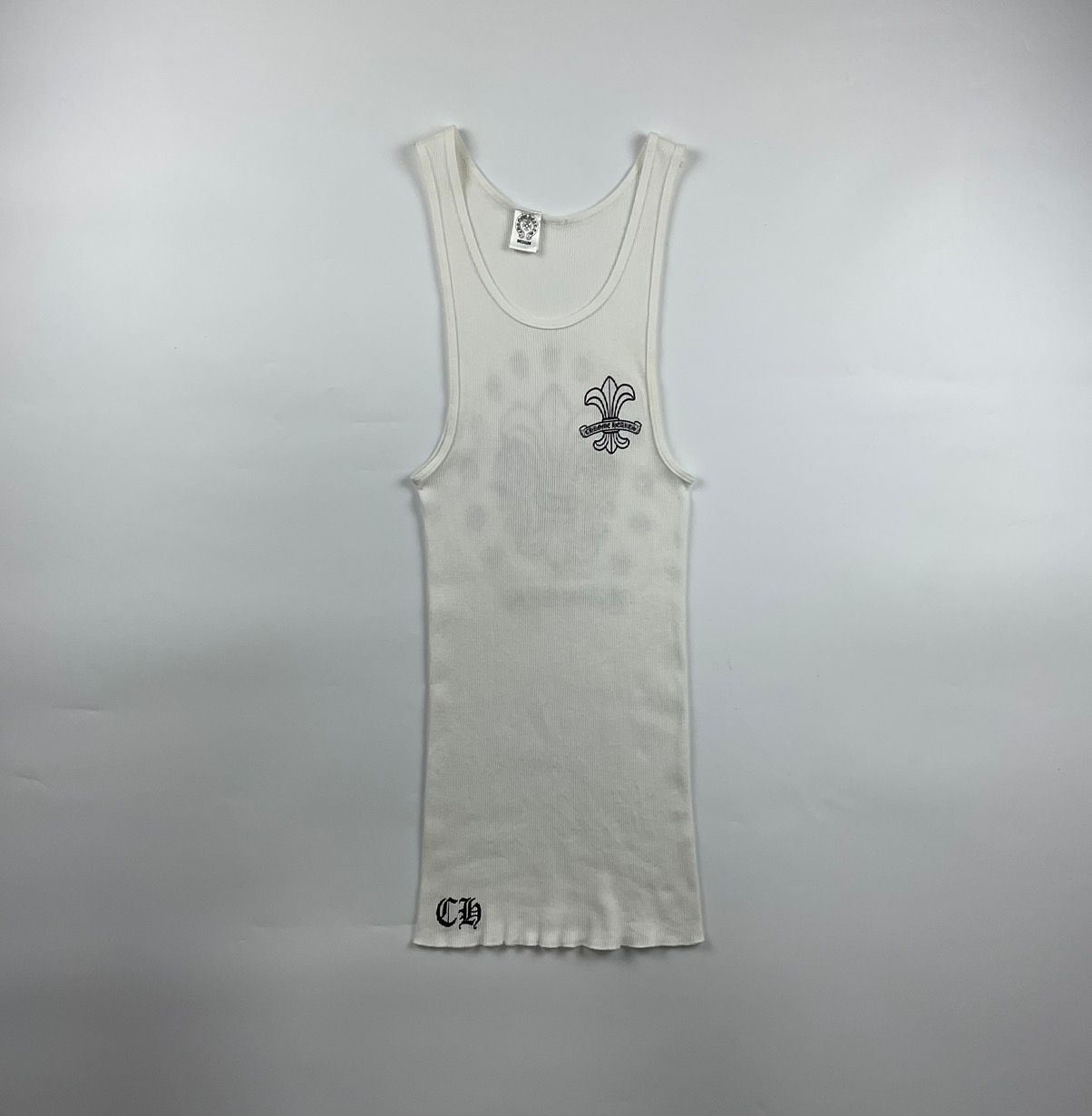 Pre-owned Chrome Hearts Ribbed Tank Top In White