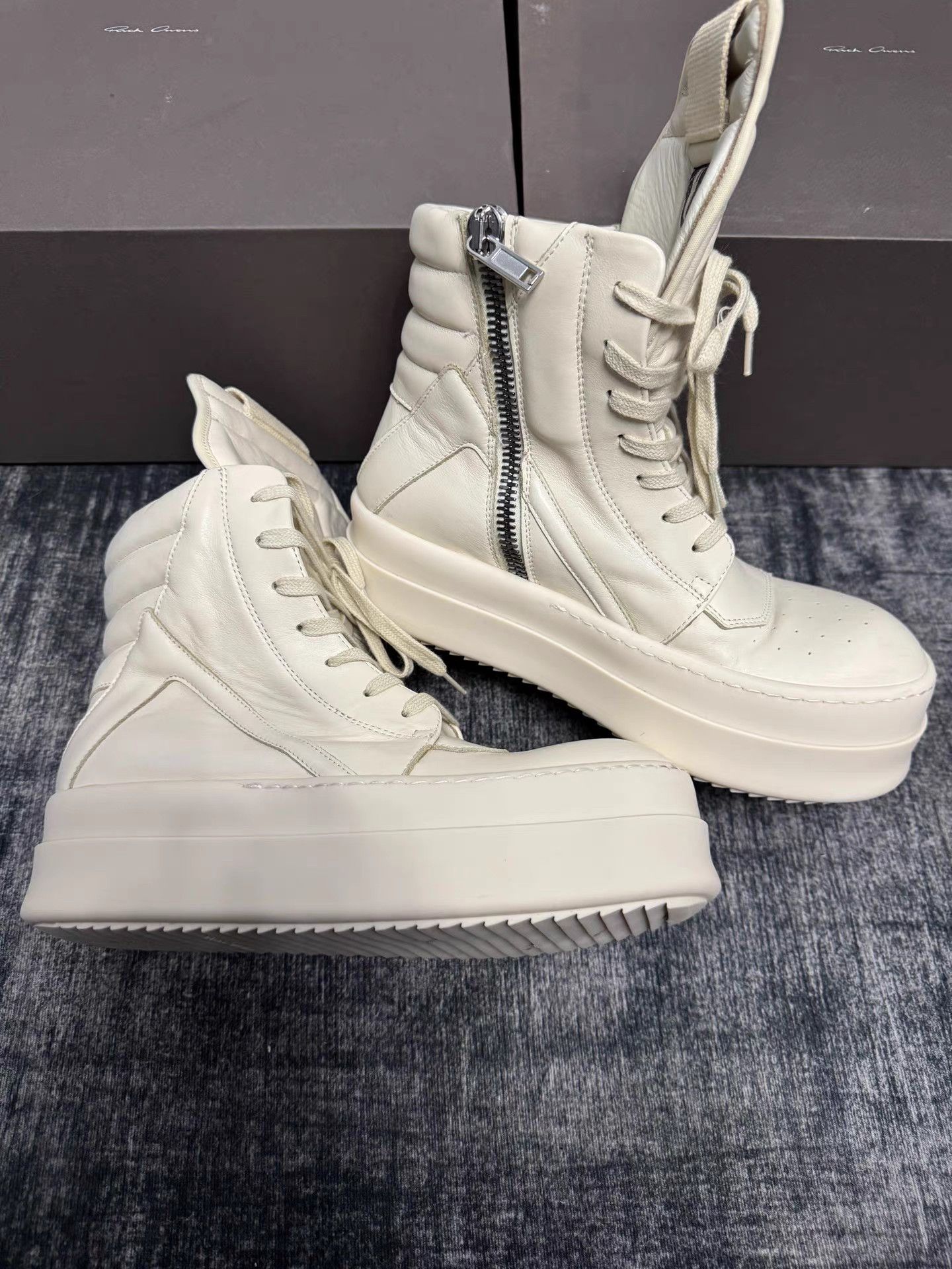 Rick Owens Rick Owens Mainline White Thick Sole Triangle Sneakers Size US 6 / EU 39 - 2 Thumbnail