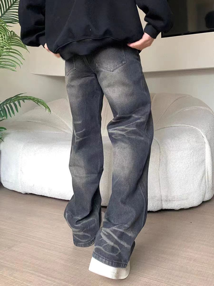 Japanese Brand × Jean Vintage Washed Faded Wide Leg Black Jeans Size US 28 / EU 44 - 5 Thumbnail