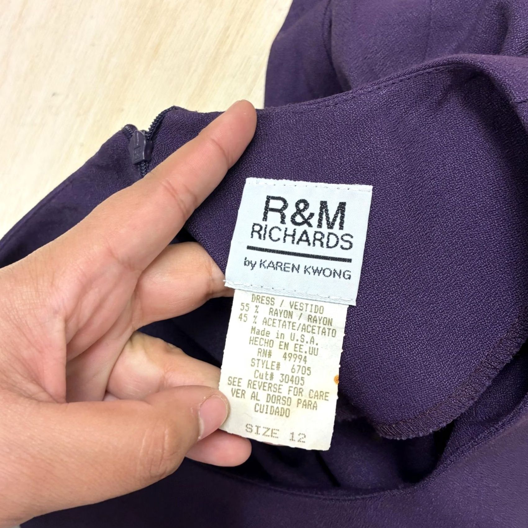 Vintage VINTAGE R&M Richards Dress Womens 12 Purple Sleeveless Scoop Neck Sheath Knee Size XL / US 12-14 / IT 48-50 - 2 Thumbnail
