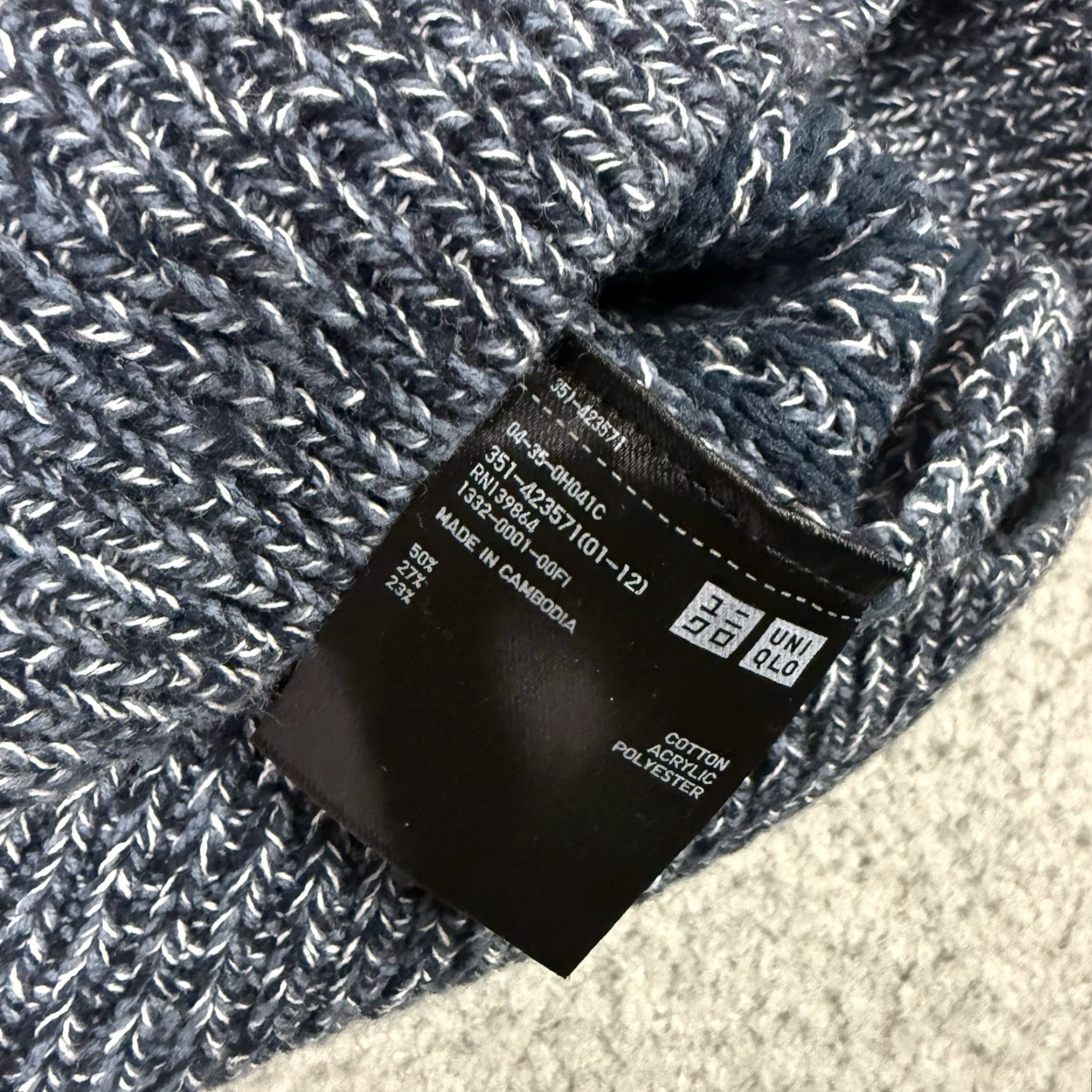 Uniqlo Uniqlo Sweater Mens Small Blue Mock Neck Cotton Blend Knit Jumper Pullover Gray Size US S / EU 44-46 / 1 - 5 Thumbnail