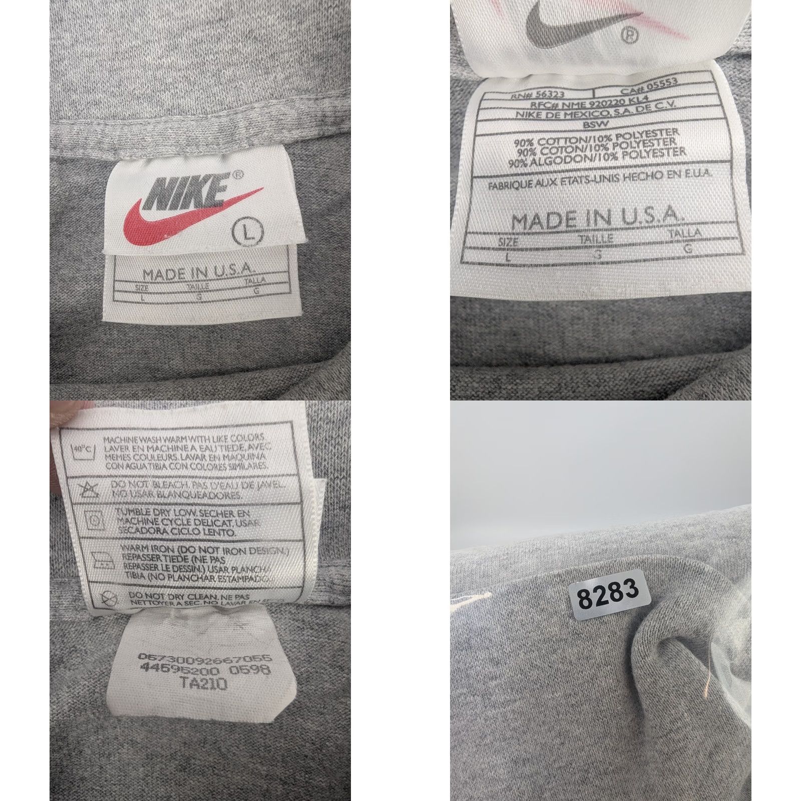 Nike VINTAGE Nike Turtleneck Long Sleeve Gray Shirt Neck Logo Large Mens USA 90s Hip Hop Retro Tee Size US L / EU 52-54 / 3 - 8 Thumbnail