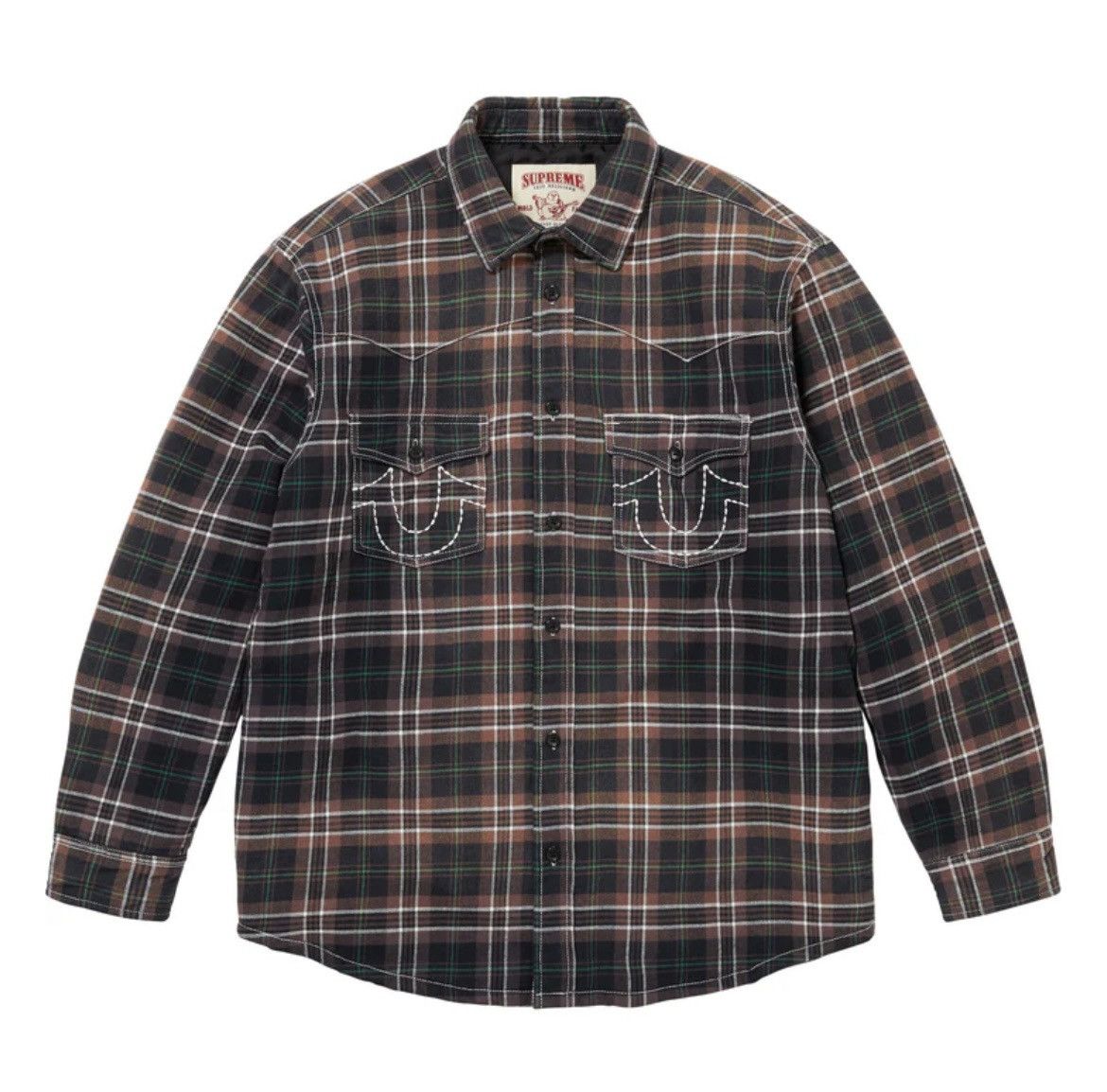 Supreme × True Religion Size Large Supreme True Religion Quilted Plaid Flannel Shirt Size US L / EU 52-54 / 3 - 3 Thumbnail