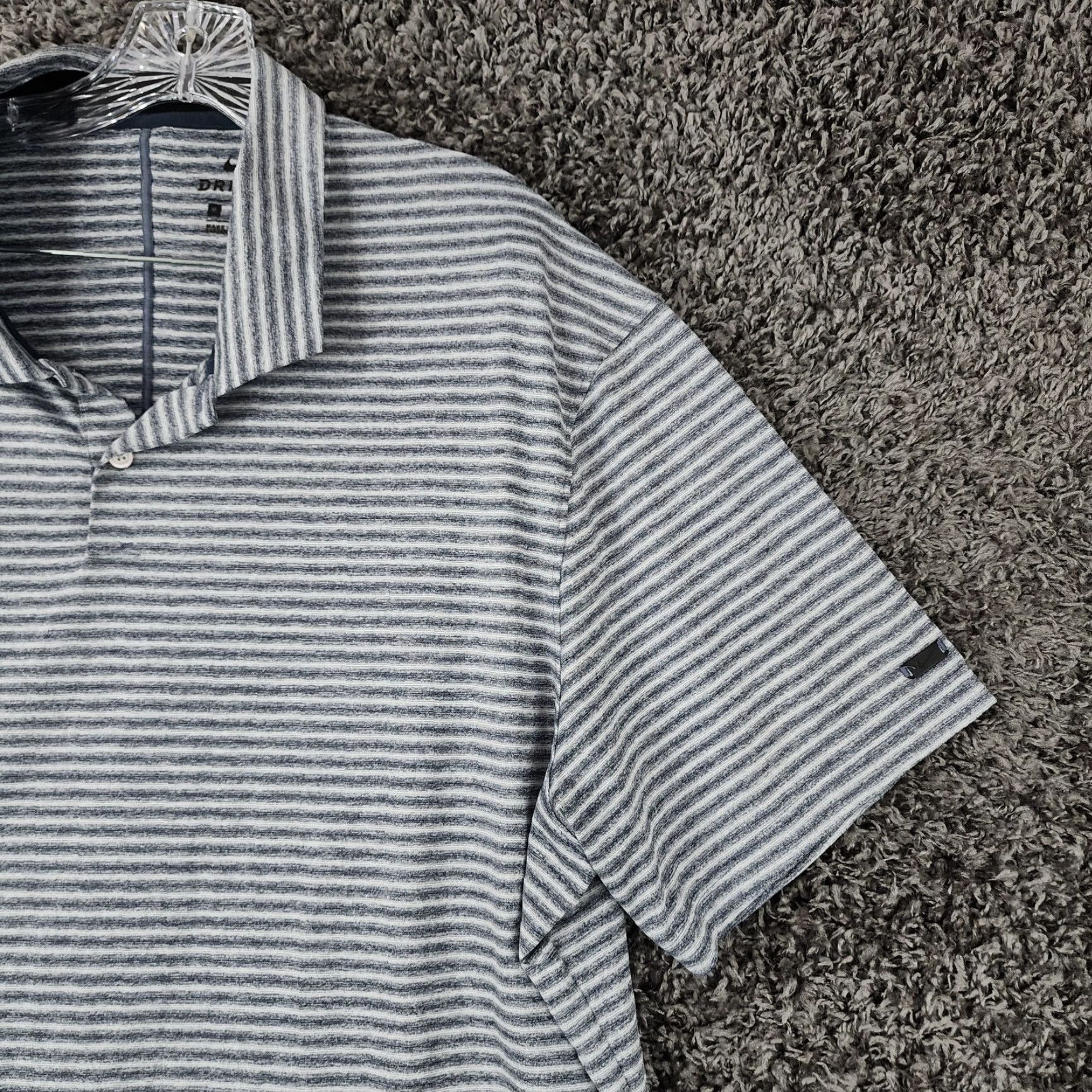 Nike NIKE DRI-FIT Striped Polo Shirt Blue White Short Sleeve Adult XL Mens Size US XL / EU 56 / 4 - 2 Thumbnail