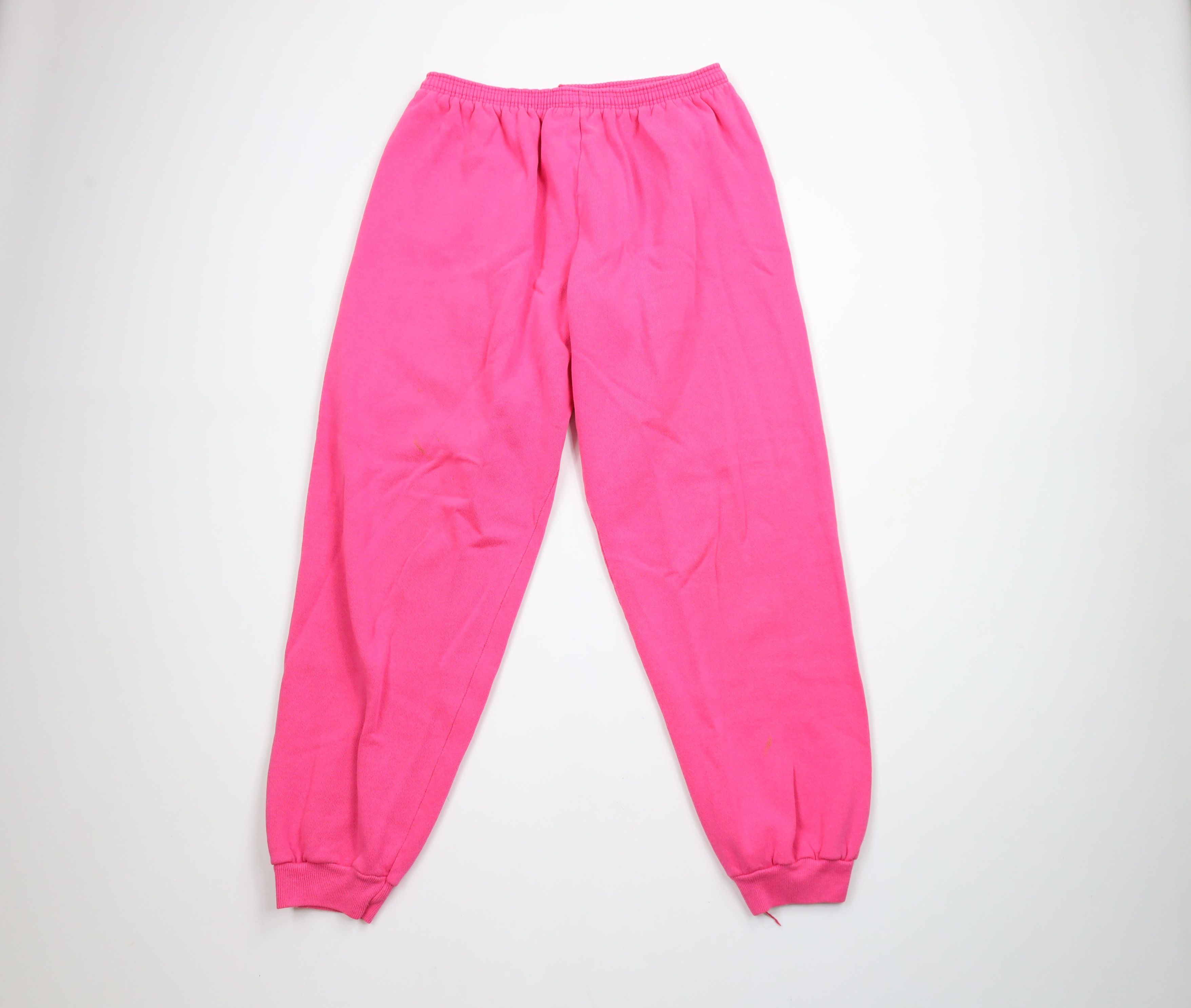 Vintage Vintage 90s Streetwear Blank Sweatpants Joggers Pink USA Size 30" / US 8 / IT 44 - 1 Thumbnail