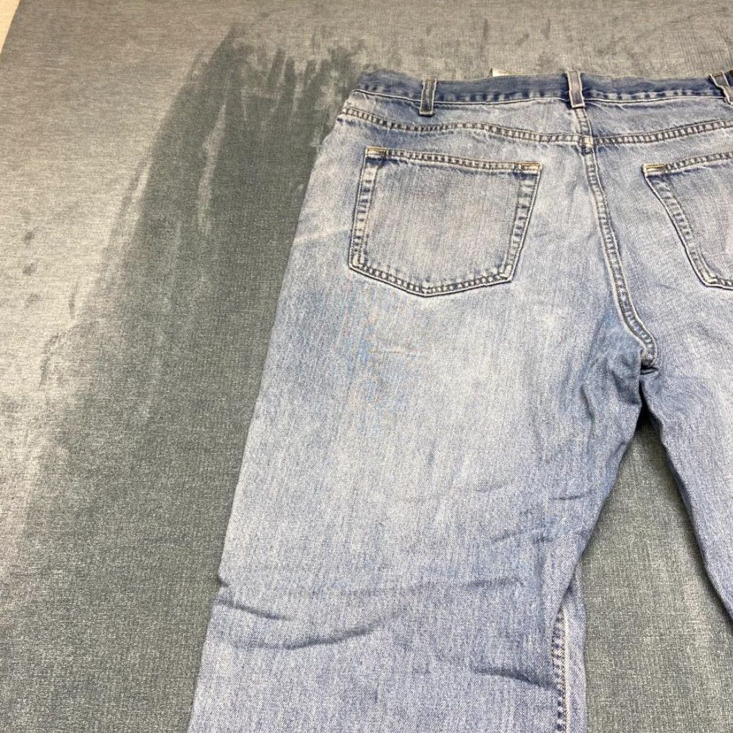 Denime Kirkland Jeans Mens 36x30 Blue Denim Light Wash Straight Leg Distressed Jeans Size US 36 / EU 52 - 4 Thumbnail