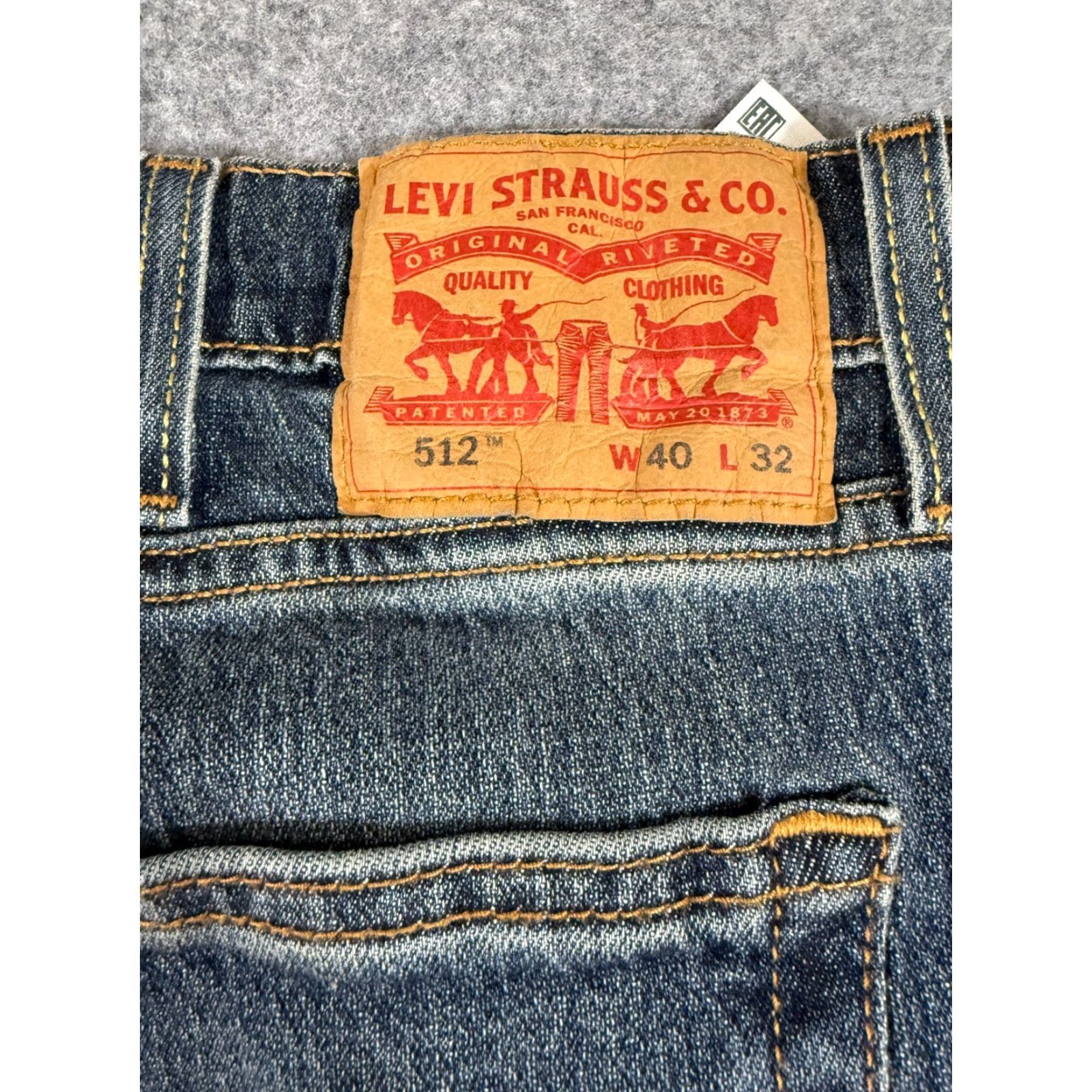 Levi's Levi's 512 Jeans Mens 40X32 Blue Denim Straight Leg Whisker Medium Wash 5-Pocket Regular Fit City Streetwear Size US 40 / EU 56 - 5 Thumbnail
