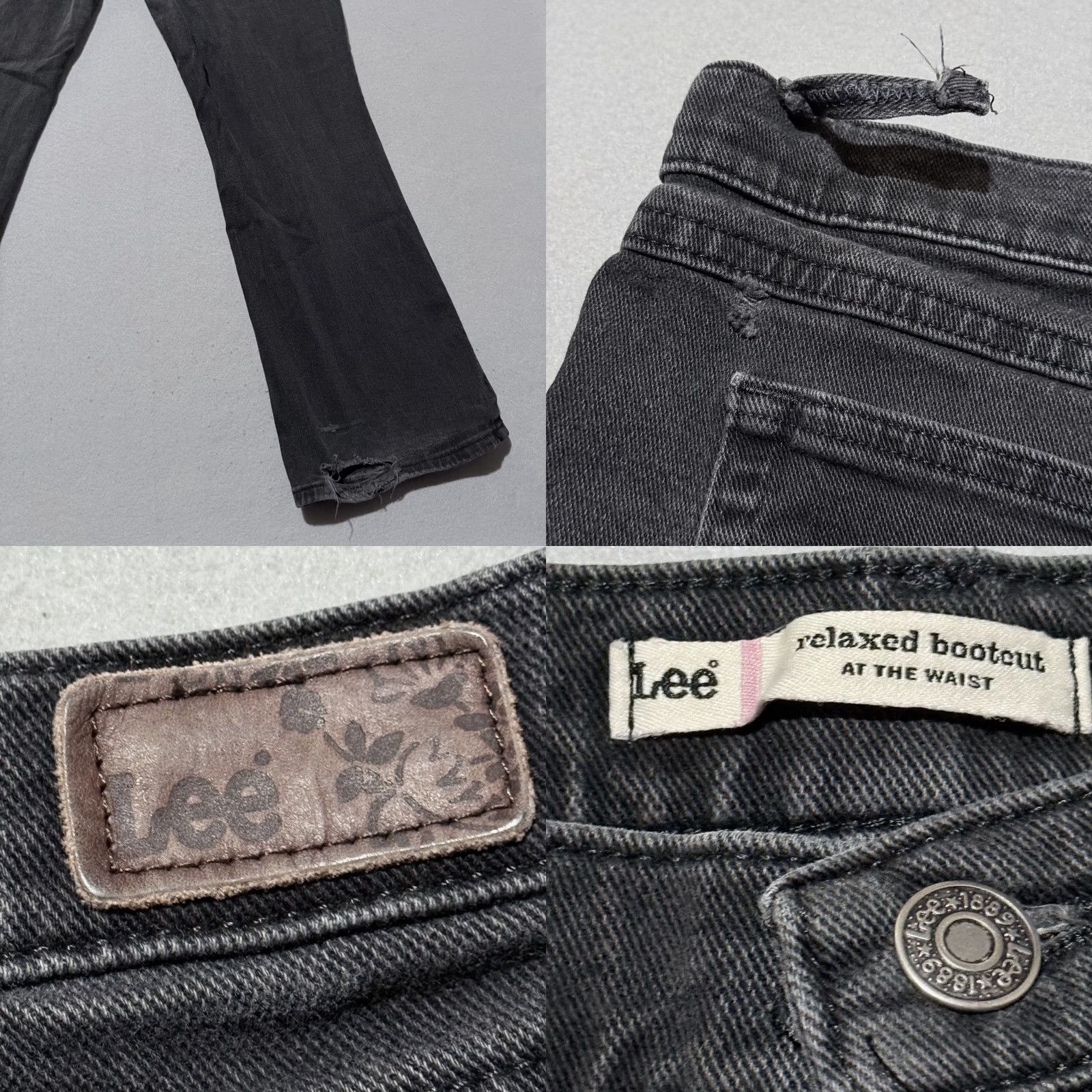 Lee VINTAGE Lee Relaxed Bootcut Jeans Women's Black Denim High Rise Pockets Y2K Retro - 16M Size 38" / US 16 / IT 52 - 8 Thumbnail