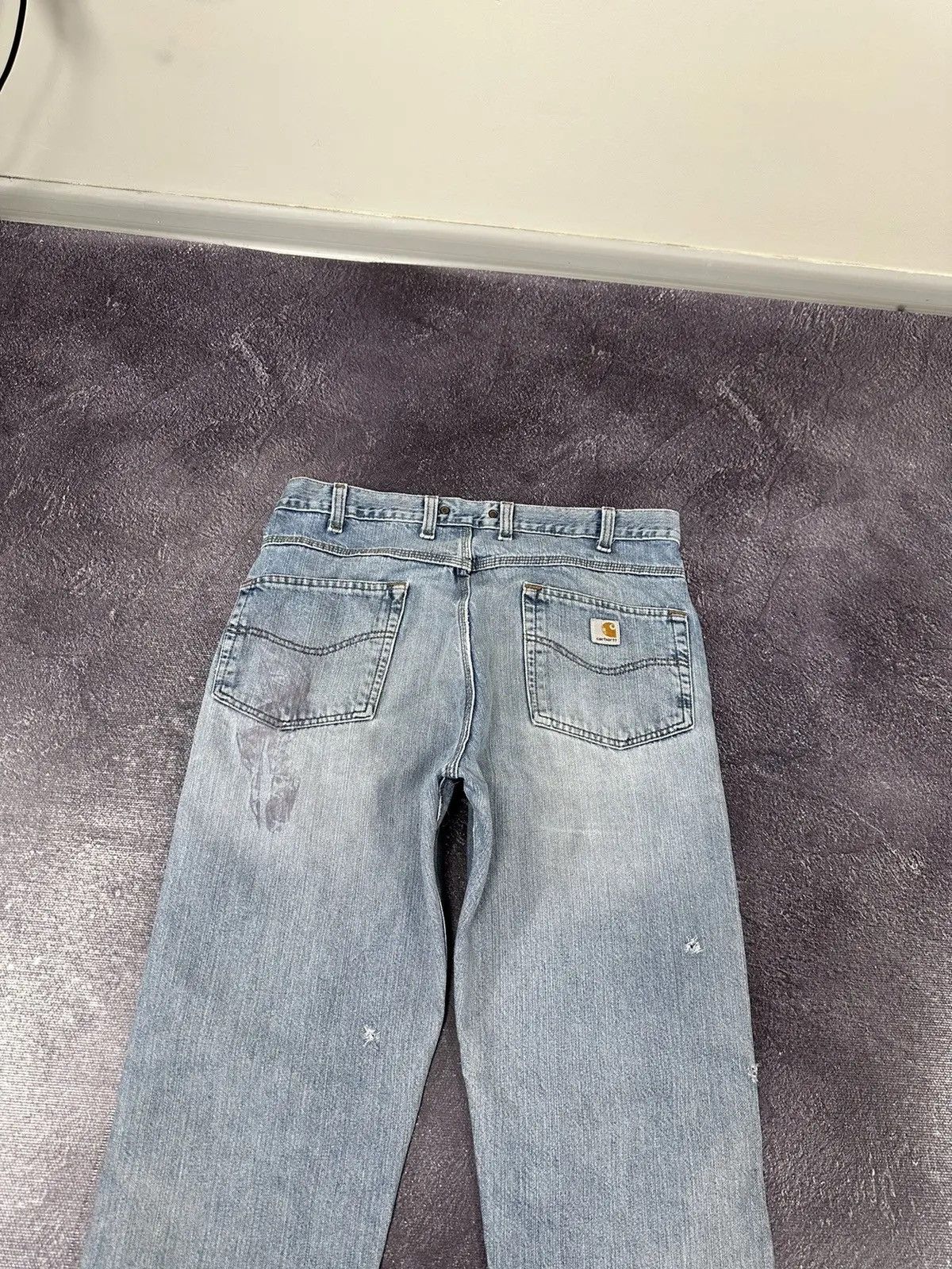 Carhartt × Vintage Vintage 90s Carhartt Light Blue Denim Work Hype Baggy Jeans Size US 36 / EU 52 - 4 Thumbnail