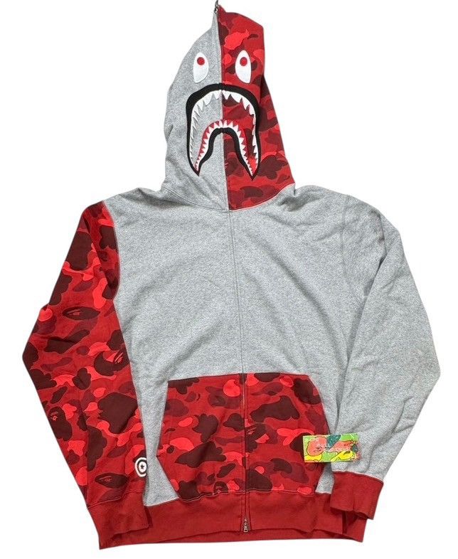 Bape BAPE Shark Full Zip Hoodie gray/red camo Size US XXL / EU 58 / 5 - 1 Thumbnail
