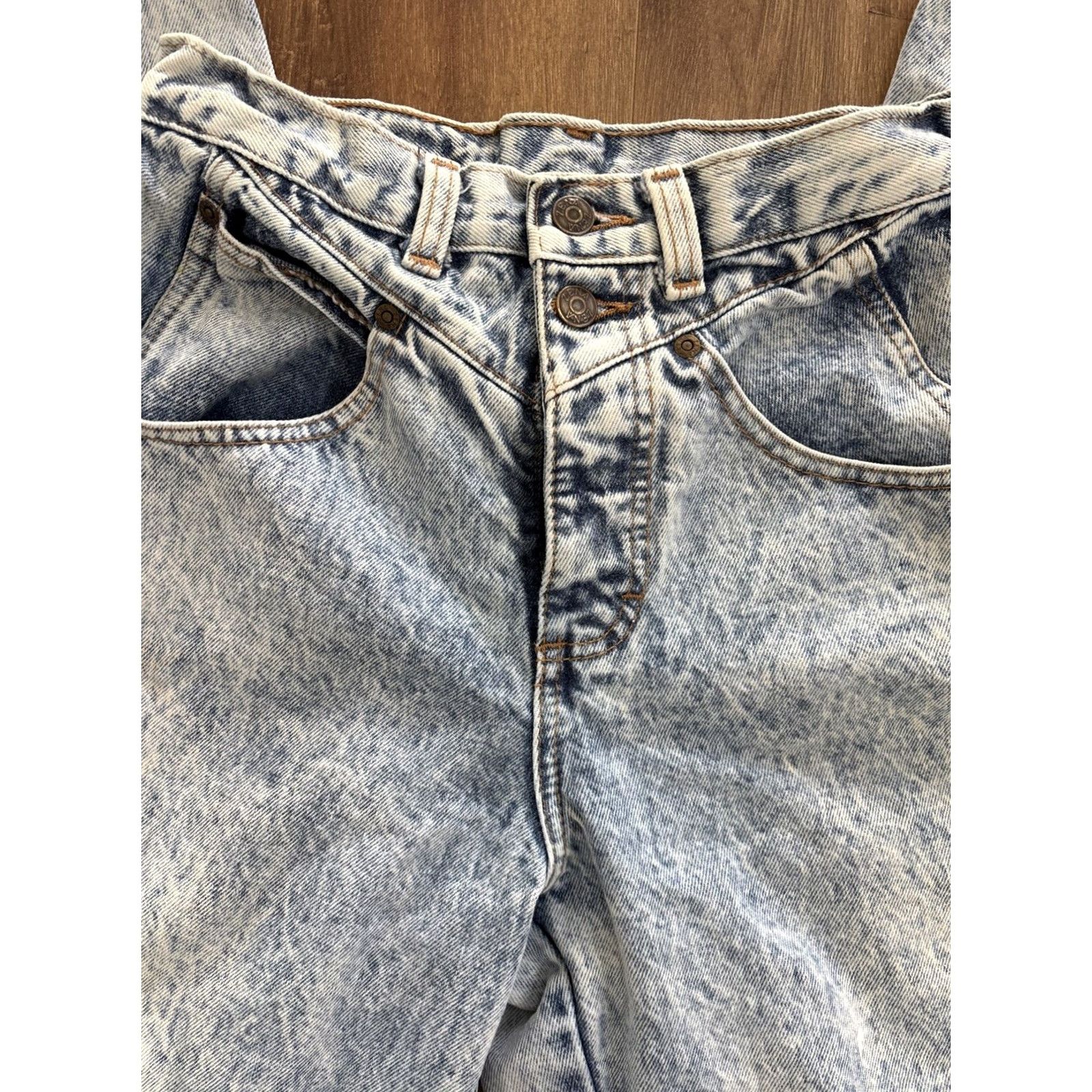 Vintage VINTAGE Zena Jeans Dungaree Denim Acid Wash Womens Jeans USA Made Size 10 Tappered Size 32" / US 10 / IT 46 - 2 Thumbnail