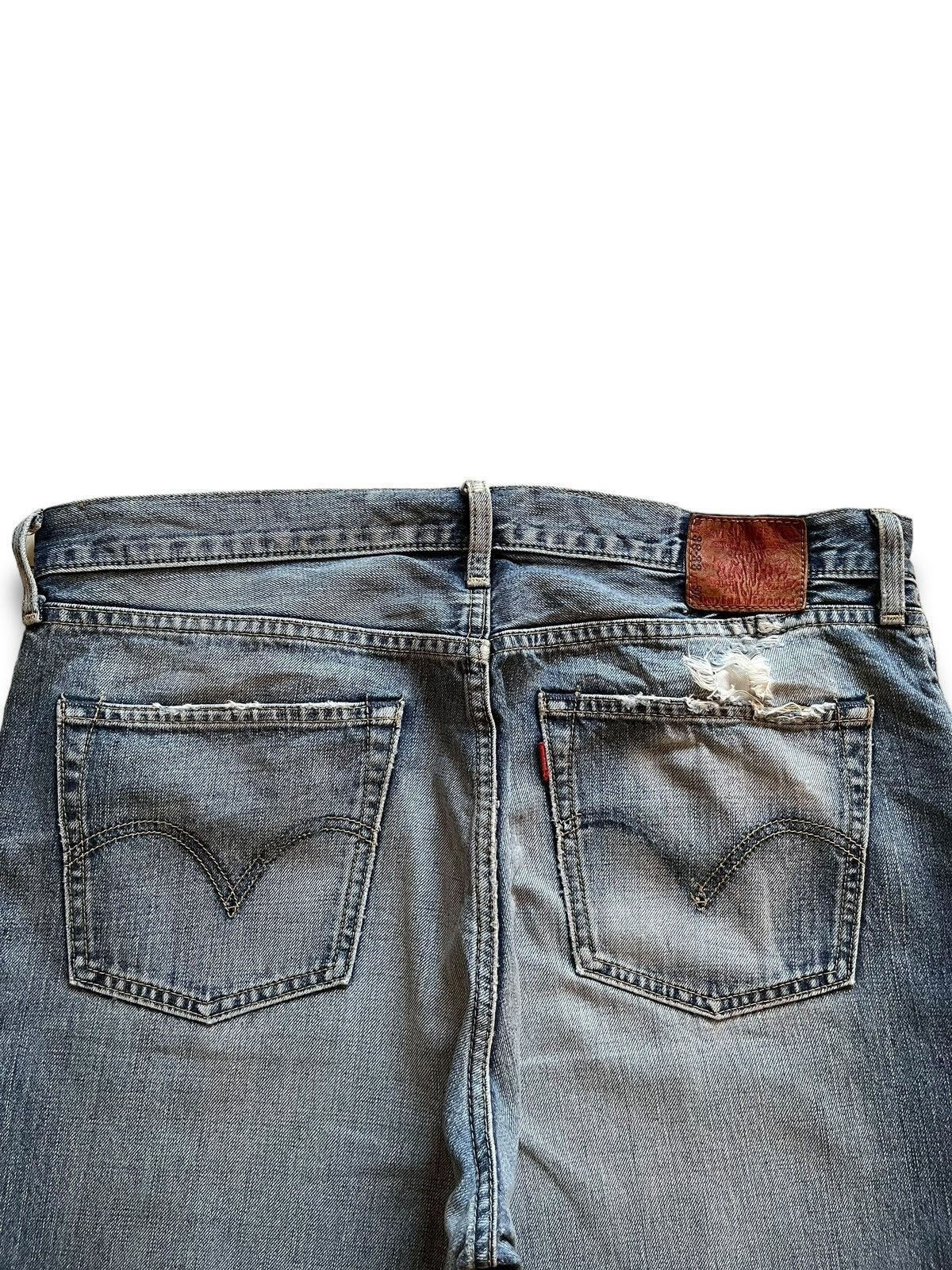Levi's Vintage 90s Levis 502 Blue Wash Distressed Baggy Jeans Size US 37 - 8 Thumbnail