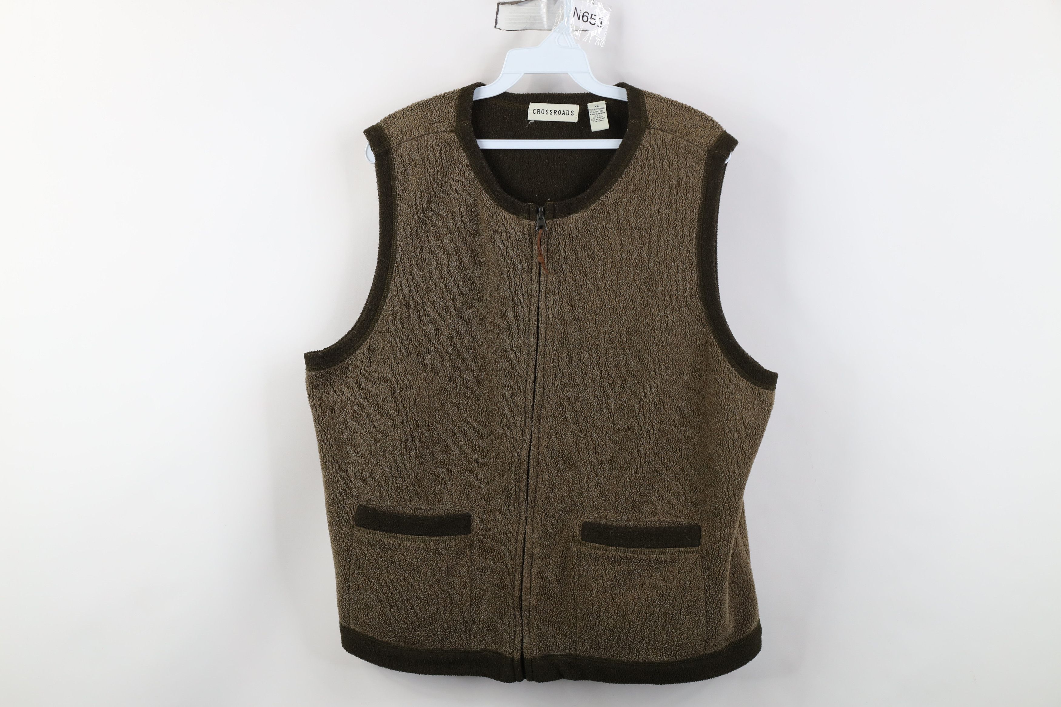 Vintage Vintage 90s Streetwear Fleece Full Zip Vest Jacket Green Size XL / US 12-14 / IT 48-50 - 1 Thumbnail