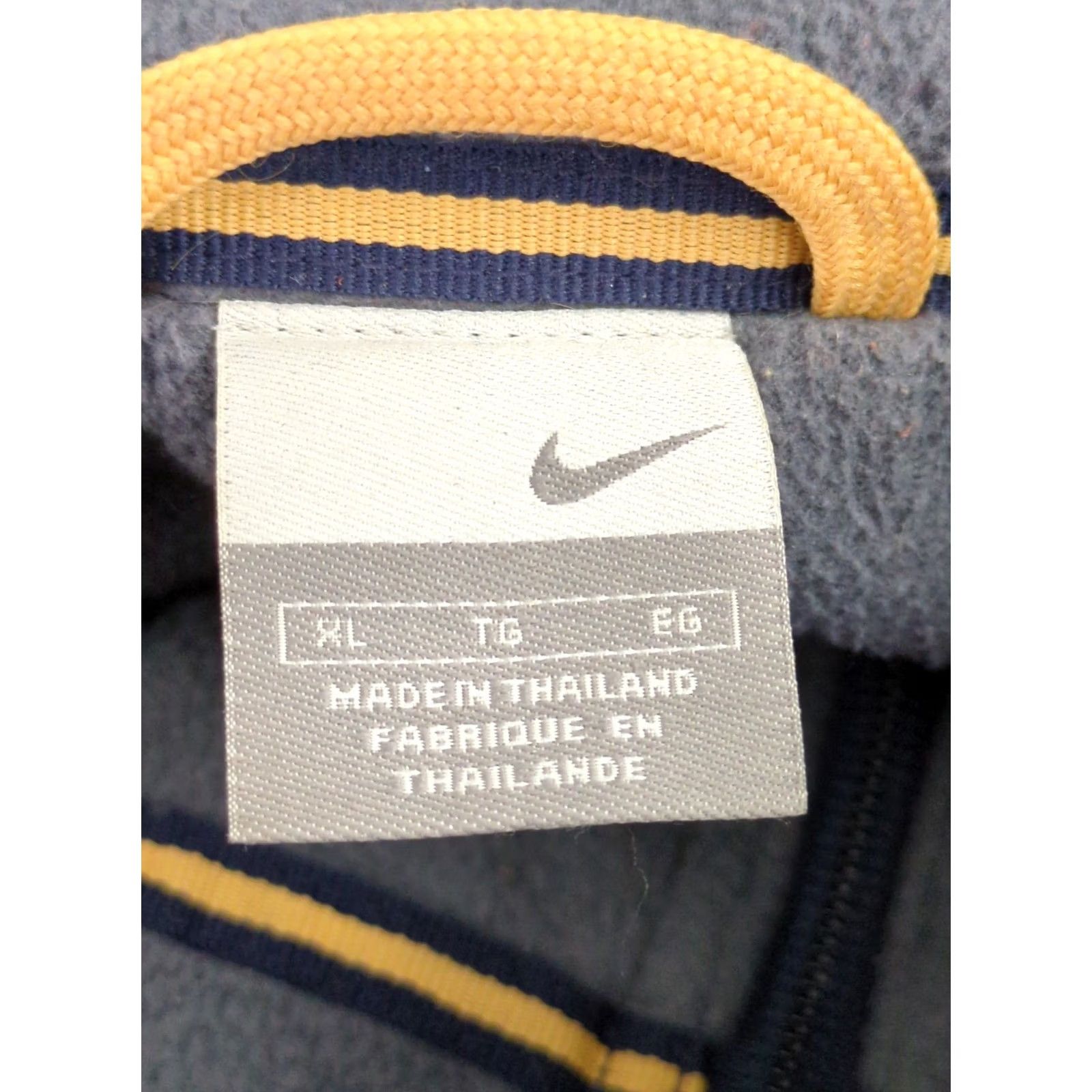 Nike VINTAGE Nike Hoodie Mens XL Zip Blue Yellow Fleece Lined 1990s Full Zip Size US XL / EU 56 / 4 - 3 Thumbnail