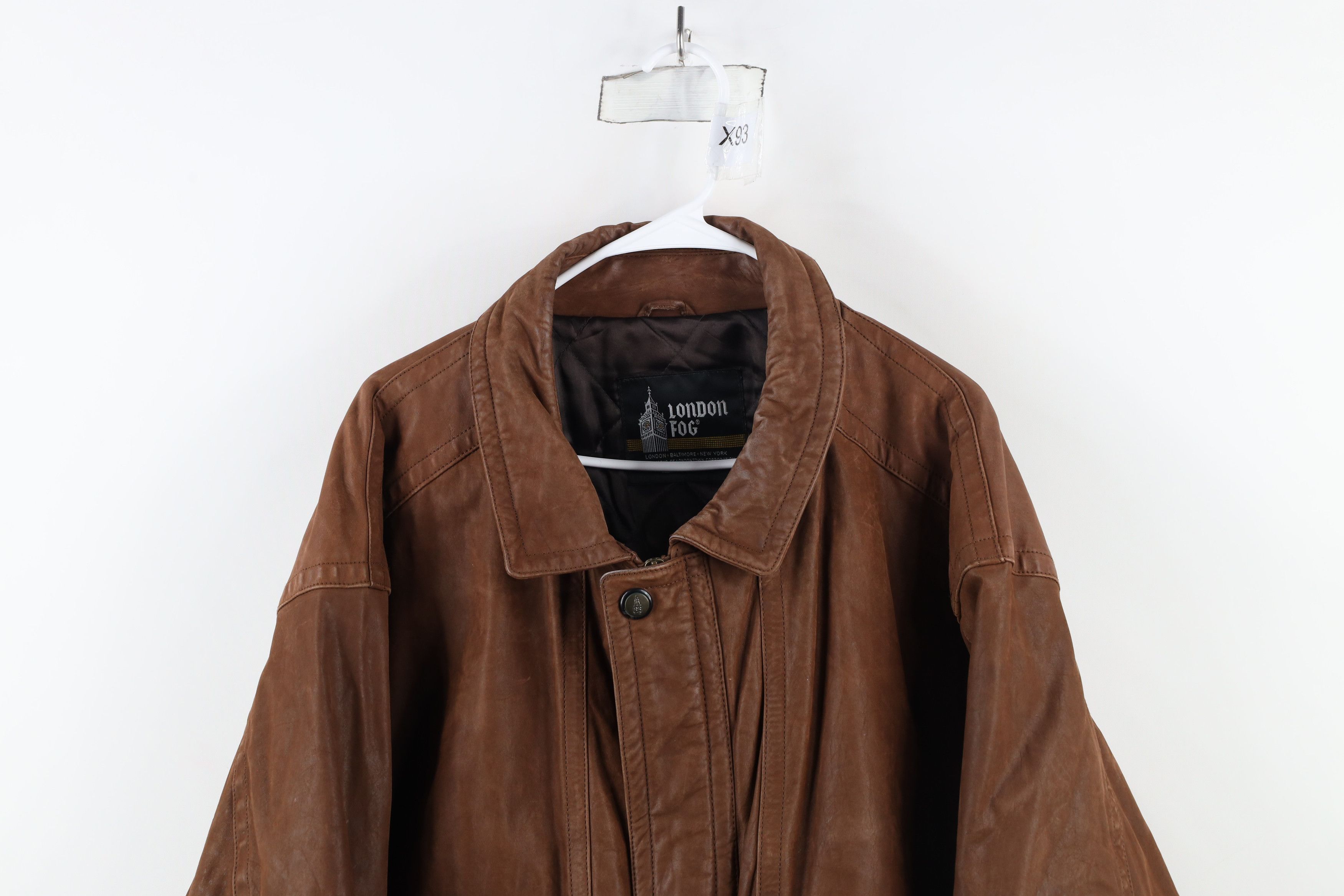 Vintage Vintage 90s Streetwear Quilted Leather Bomber Jacket Brown Size US XXL / EU 58 / 5 - 2 Thumbnail