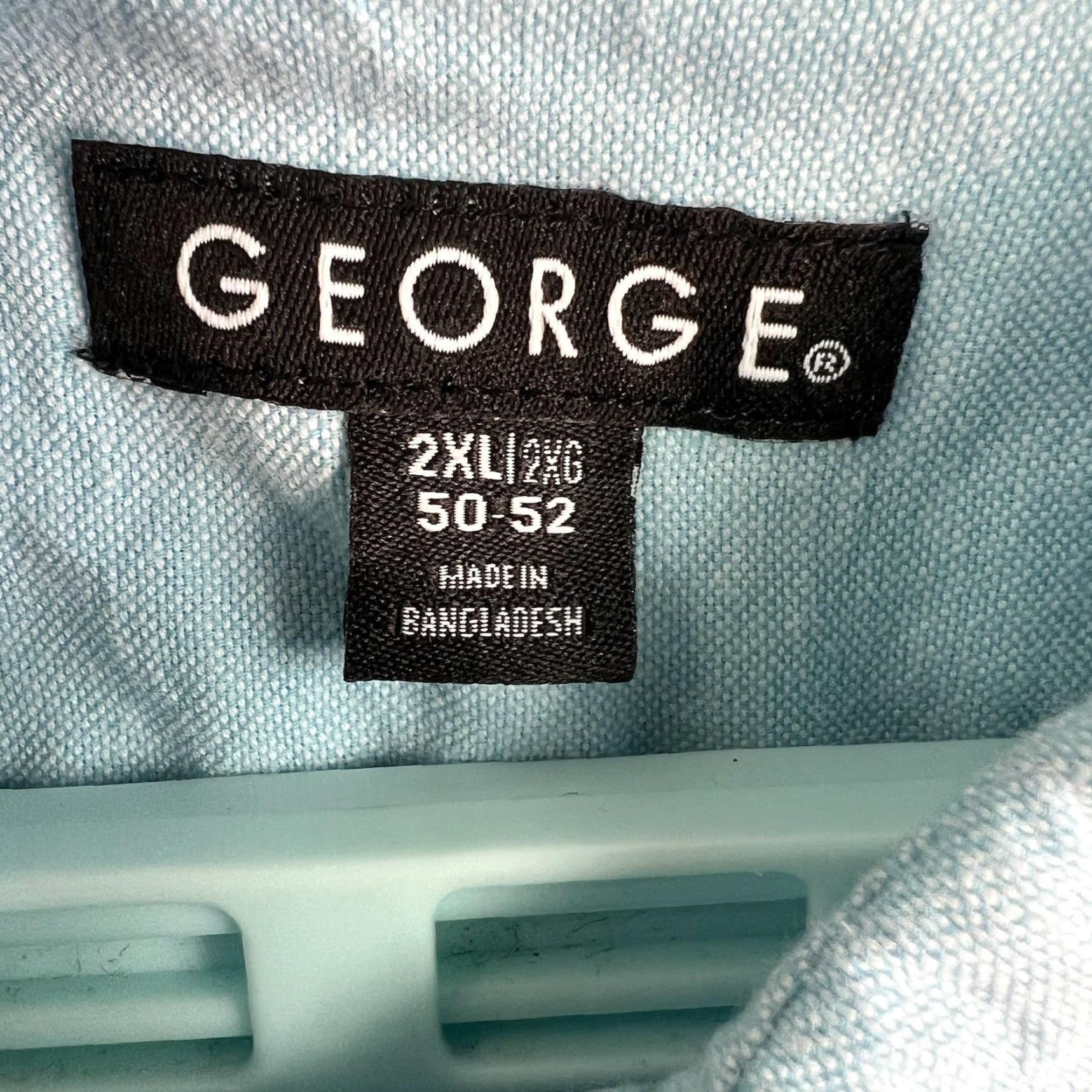 George GEORGE Button-Down Shirt Mens 2XL Blue Cotton Pockets Classic Size US XXL / EU 58 / 5 - 4 Thumbnail