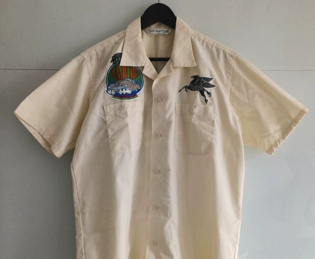 image of Freewheelers Shirt Short Sleeve in Beige, Men's (Size Medium)