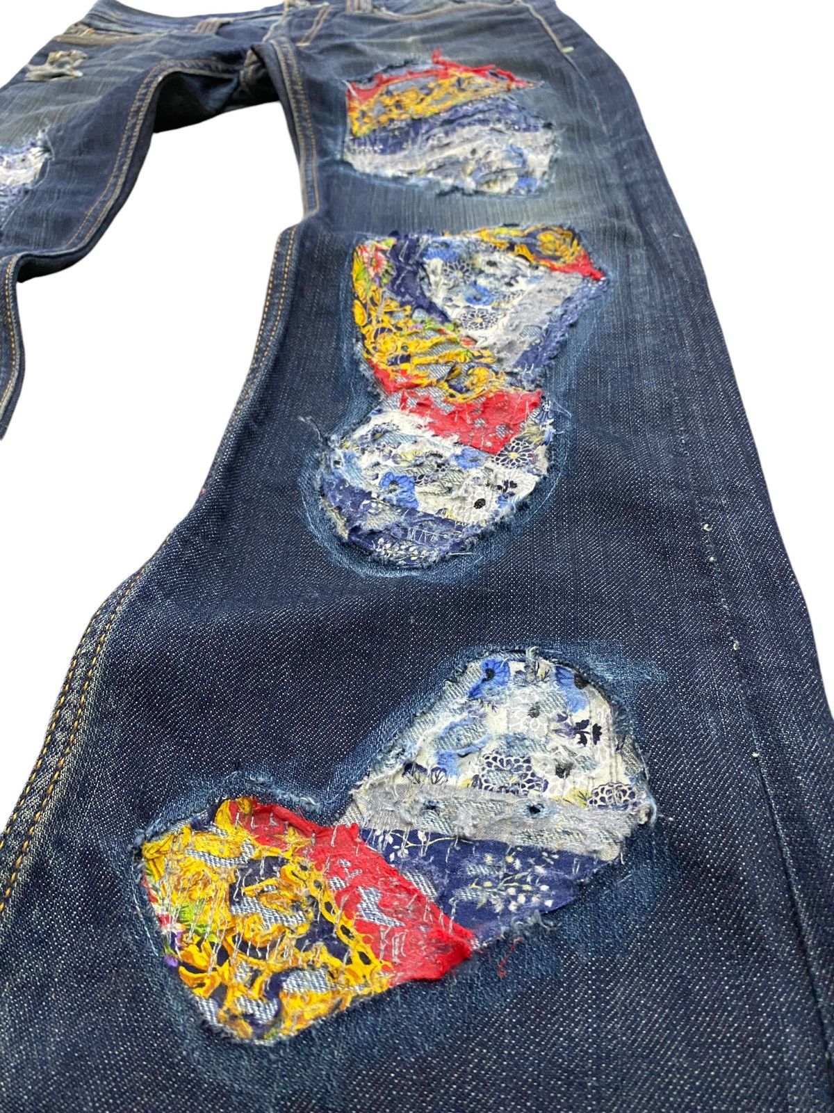 GOSTAR DE FUGA Flare Traveniti Japan Uruboro Distress Stich Denim Patchwork Size US 32 / EU 48 - 5 Thumbnail