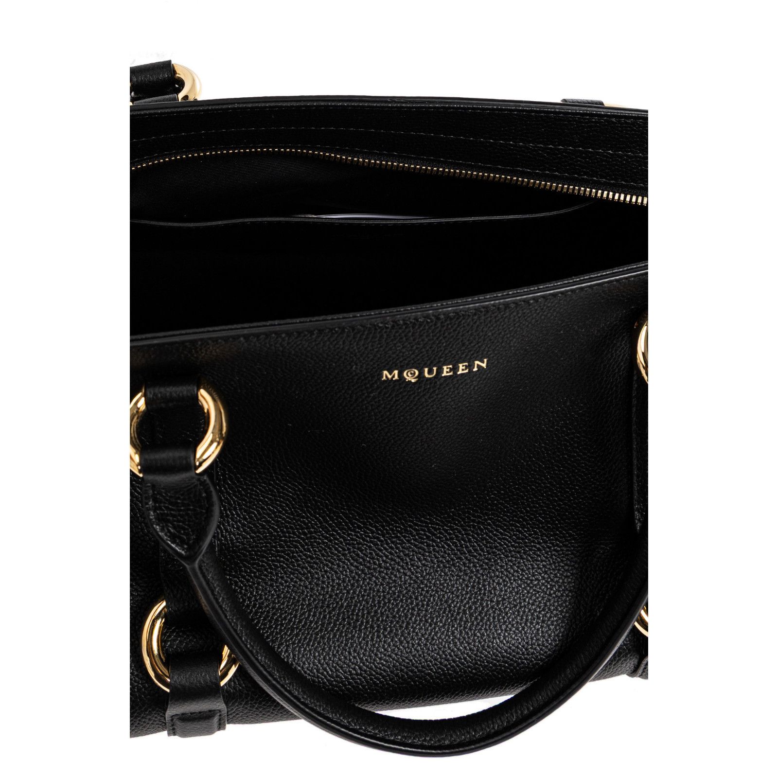 Alexander McQueen ALEXANDER MCQUEEN Farringdon Medium $2690 Black Top Handle B Size ONE SIZE - 4 Thumbnail