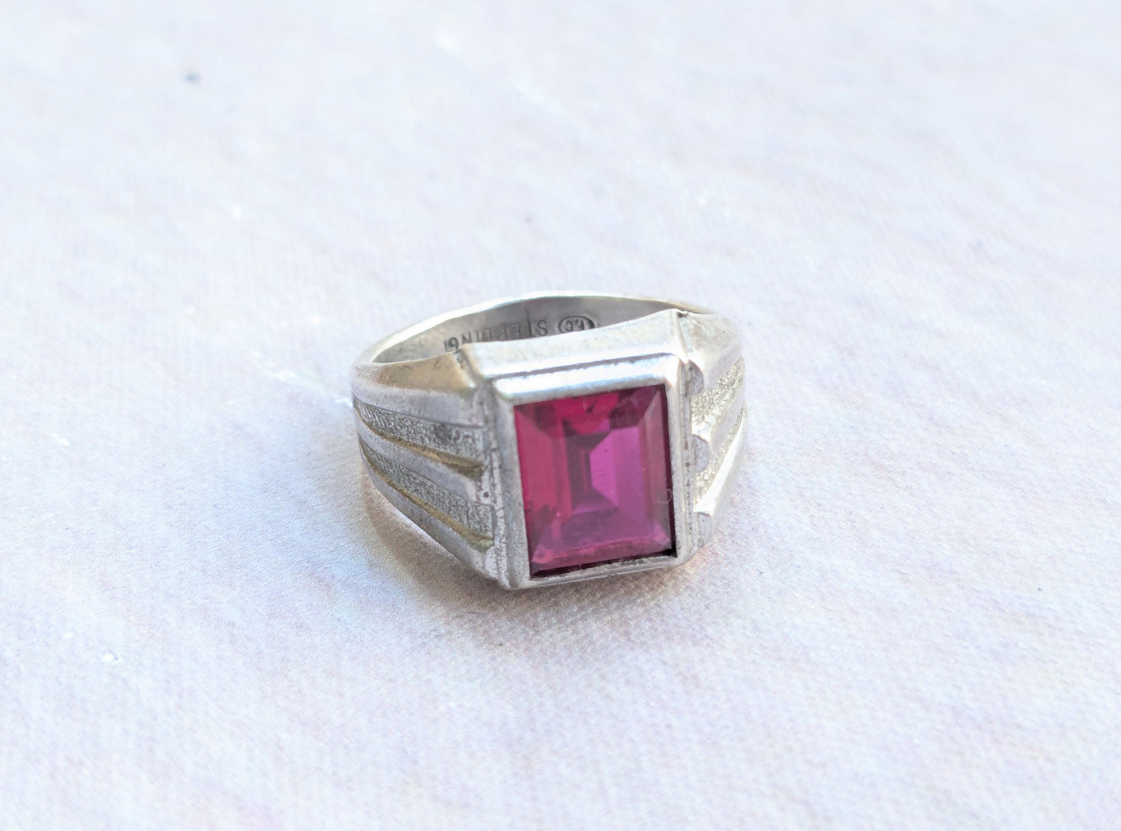 Jewelry Vintage Sterling Silver Ruby Ring Red Label Ruby 9 Size ONE SIZE - 2 Thumbnail