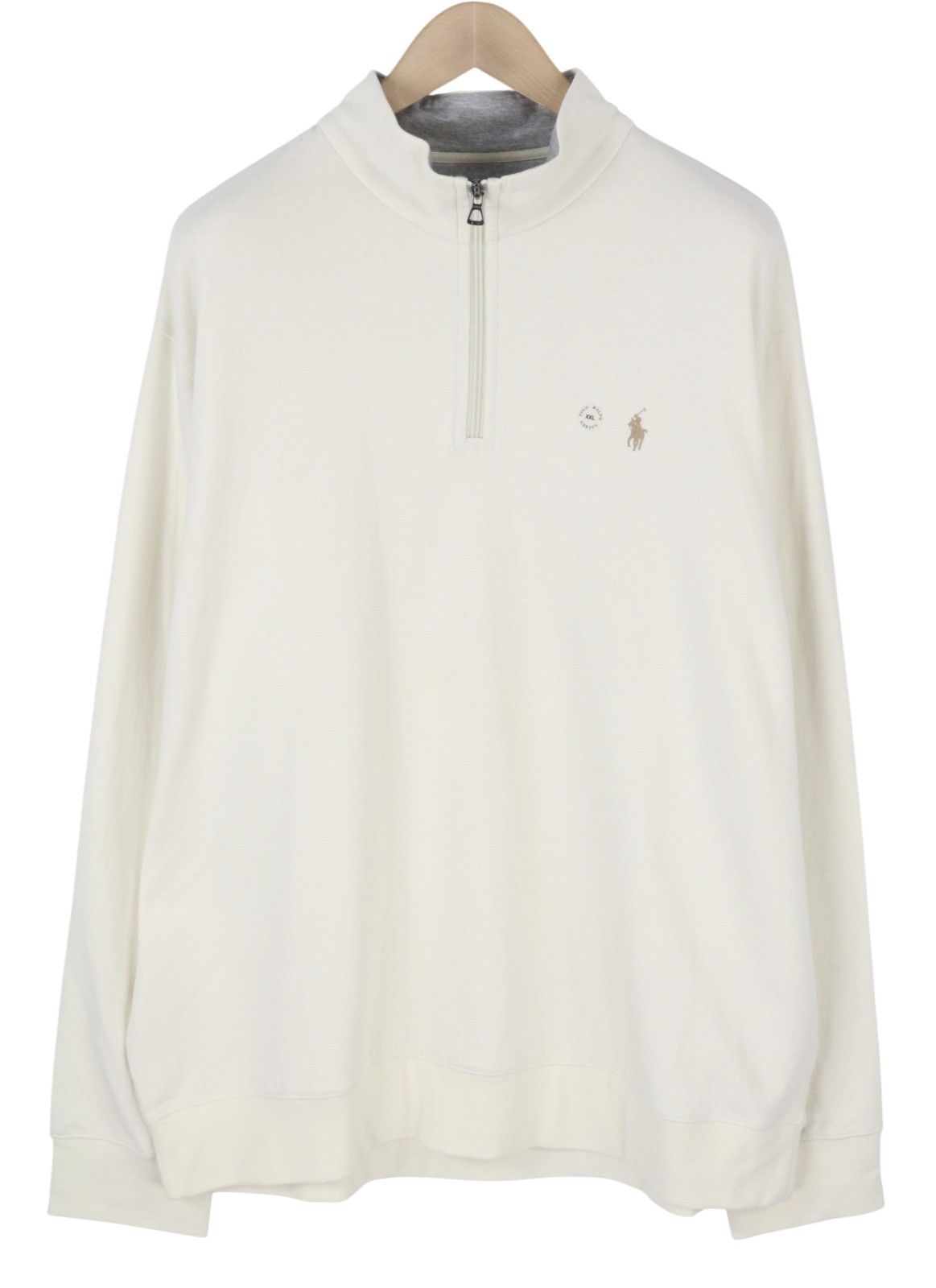 Ralph Lauren CREAM 2XL High Neck Zip Pullover Sweatshirt 86959 Size US XXL / EU 58 / 5 - 2 Thumbnail