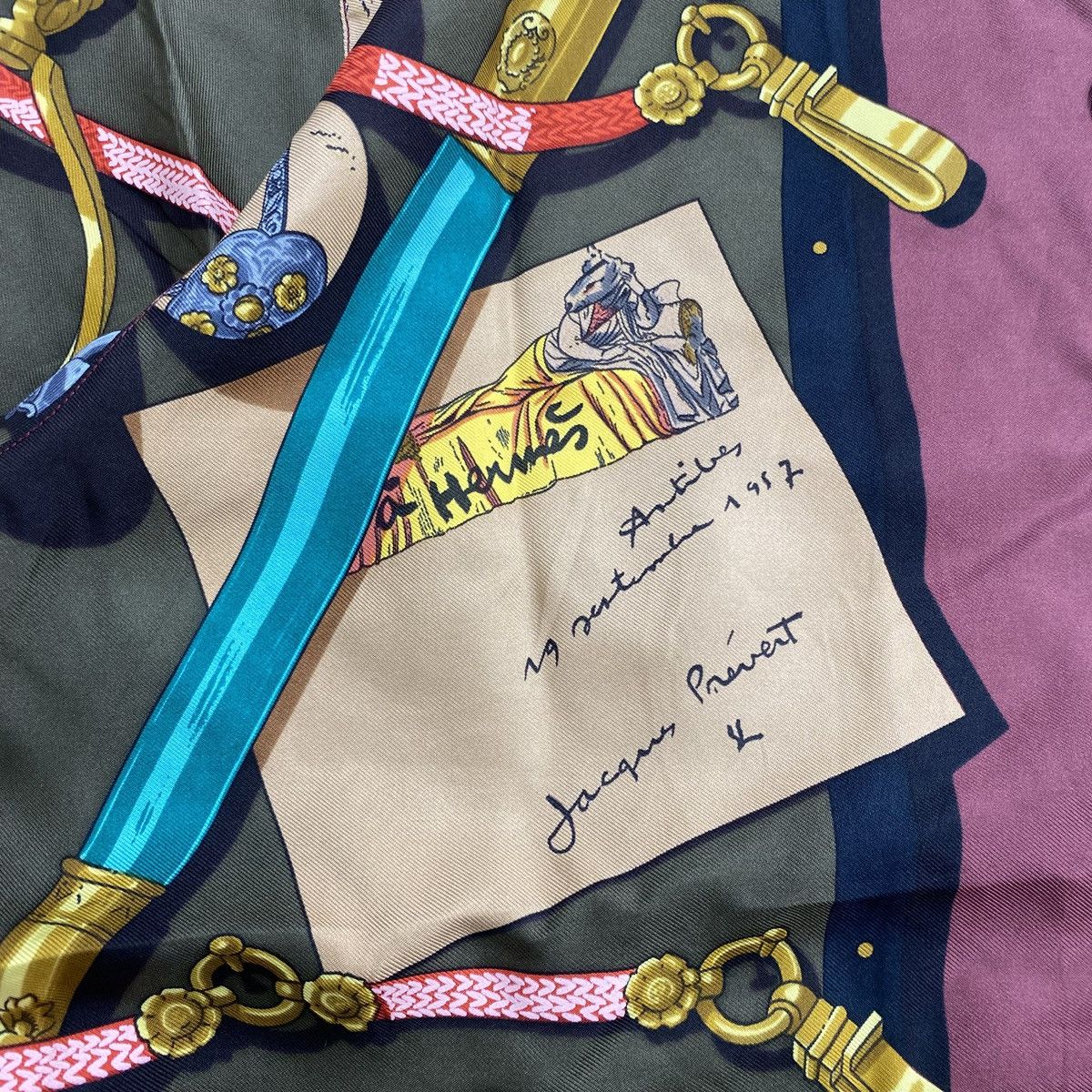 Hermes 90s Arcive Hermes Paris Equestrian Scarf Graphic Silk Shirt Size US L / EU 52-54 / 3 - 6 Thumbnail
