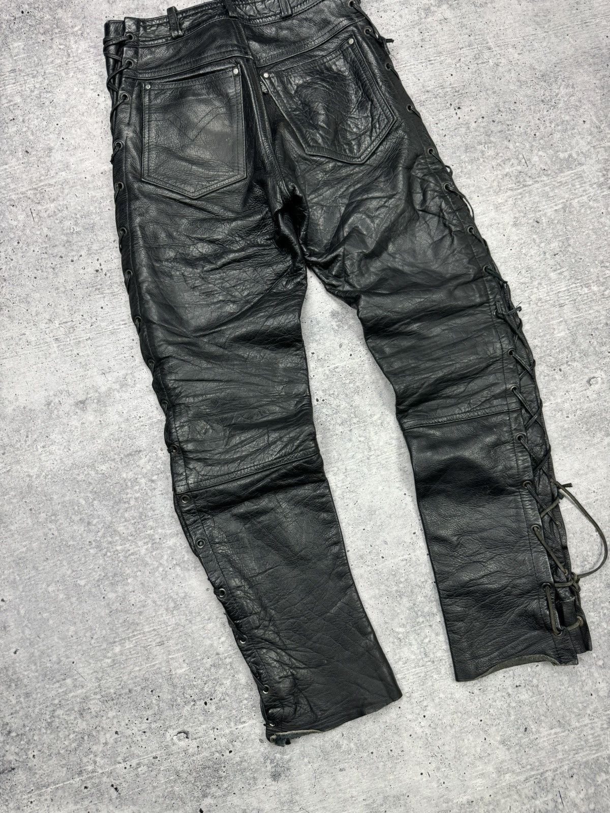 Genuine Leather × Vintage Vintage 90’s Y2K Style Casual Cowboy Genuine Leather Pants Size US 28 / EU 44 - 16 Thumbnail